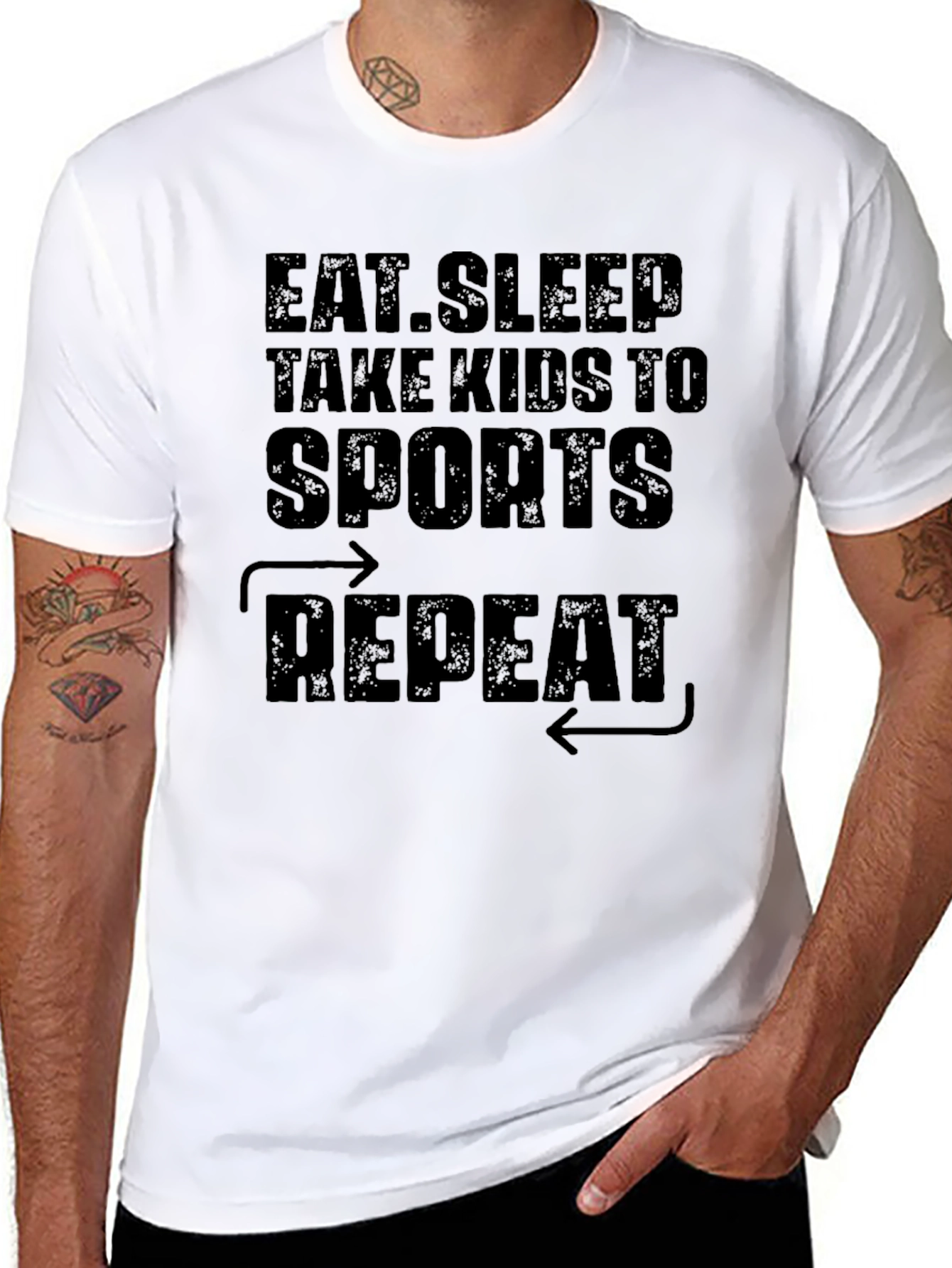 Eat Sleep Sports Repeat Graphic Tee - 8