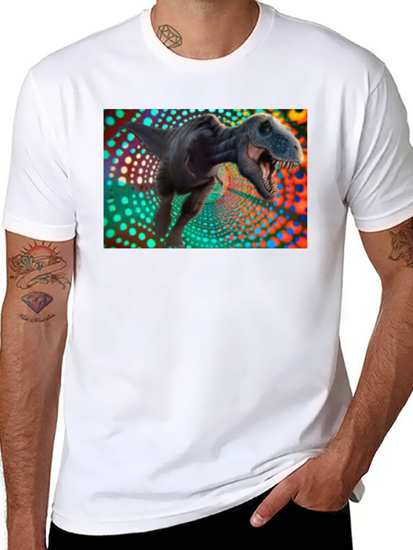 Black Dinosaur T-Shirt - Black view 8