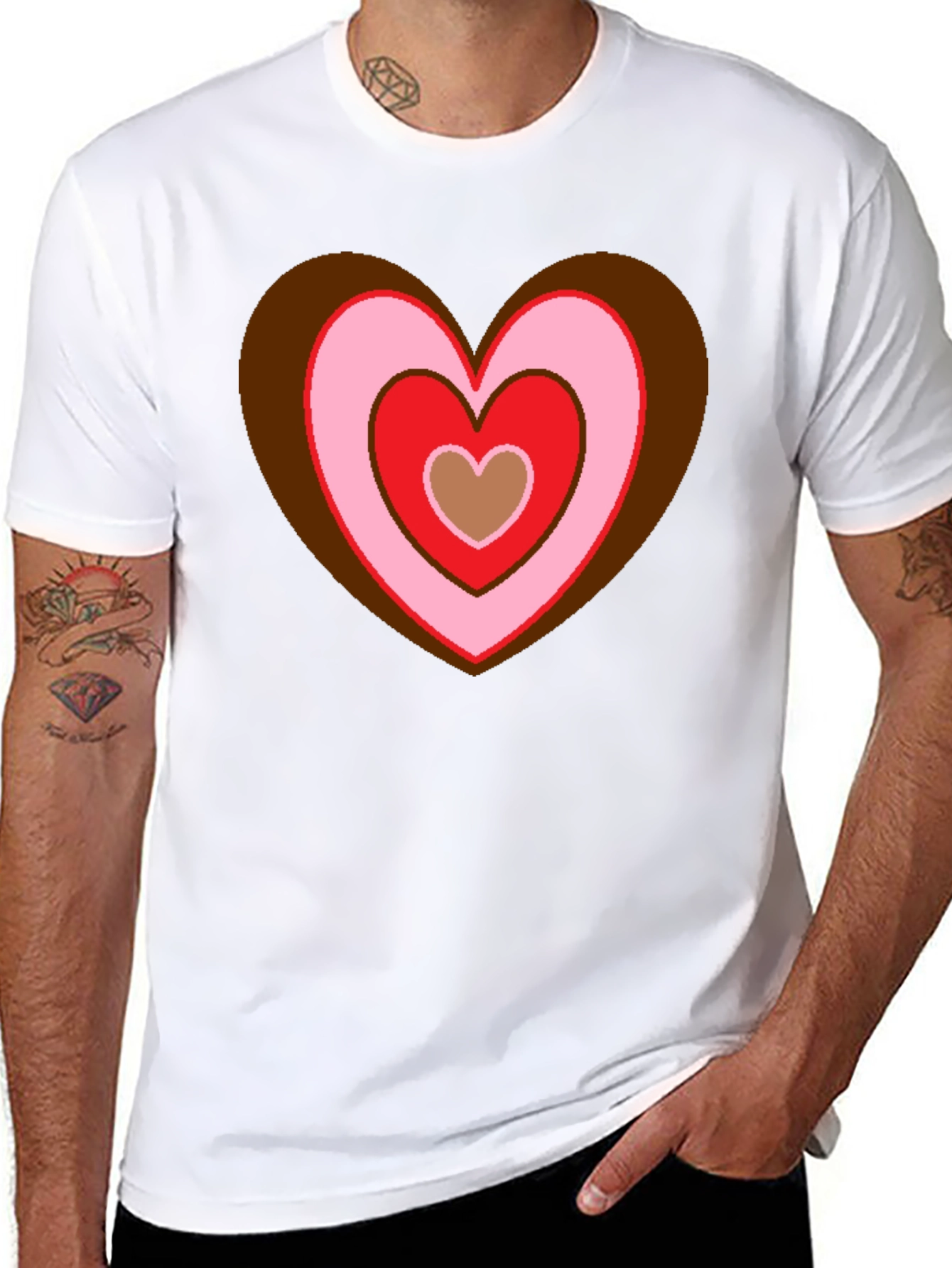 Black Retro Heart Graphic T-Shirt - Black view 8