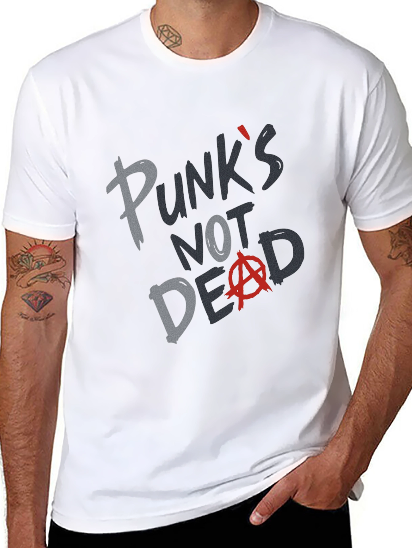 Black Punk's Not Dead T-Shirt - Bold Statement Tee view 8