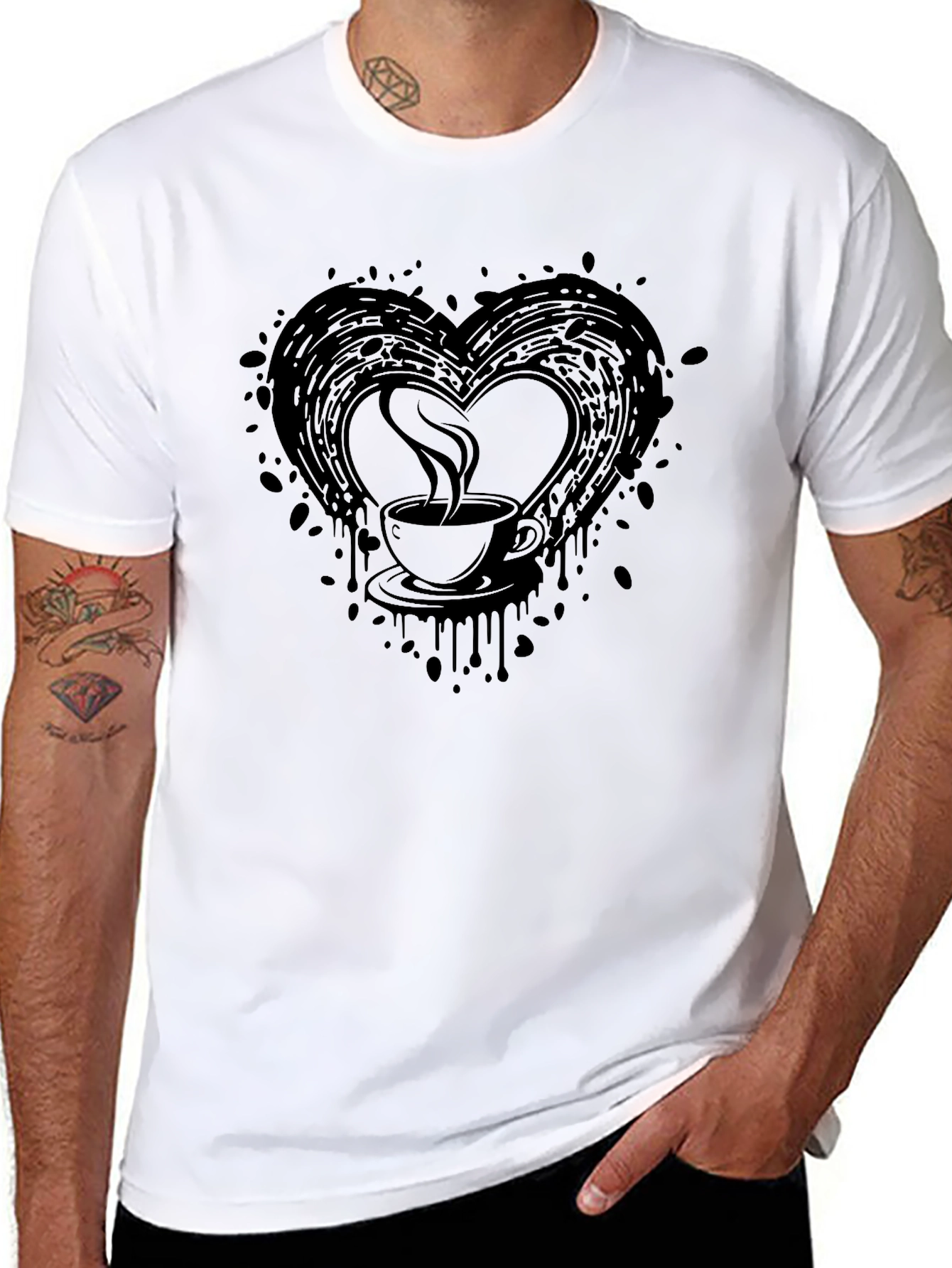 Black Coffee Love T-Shirt - Black Graphic Tee view 8