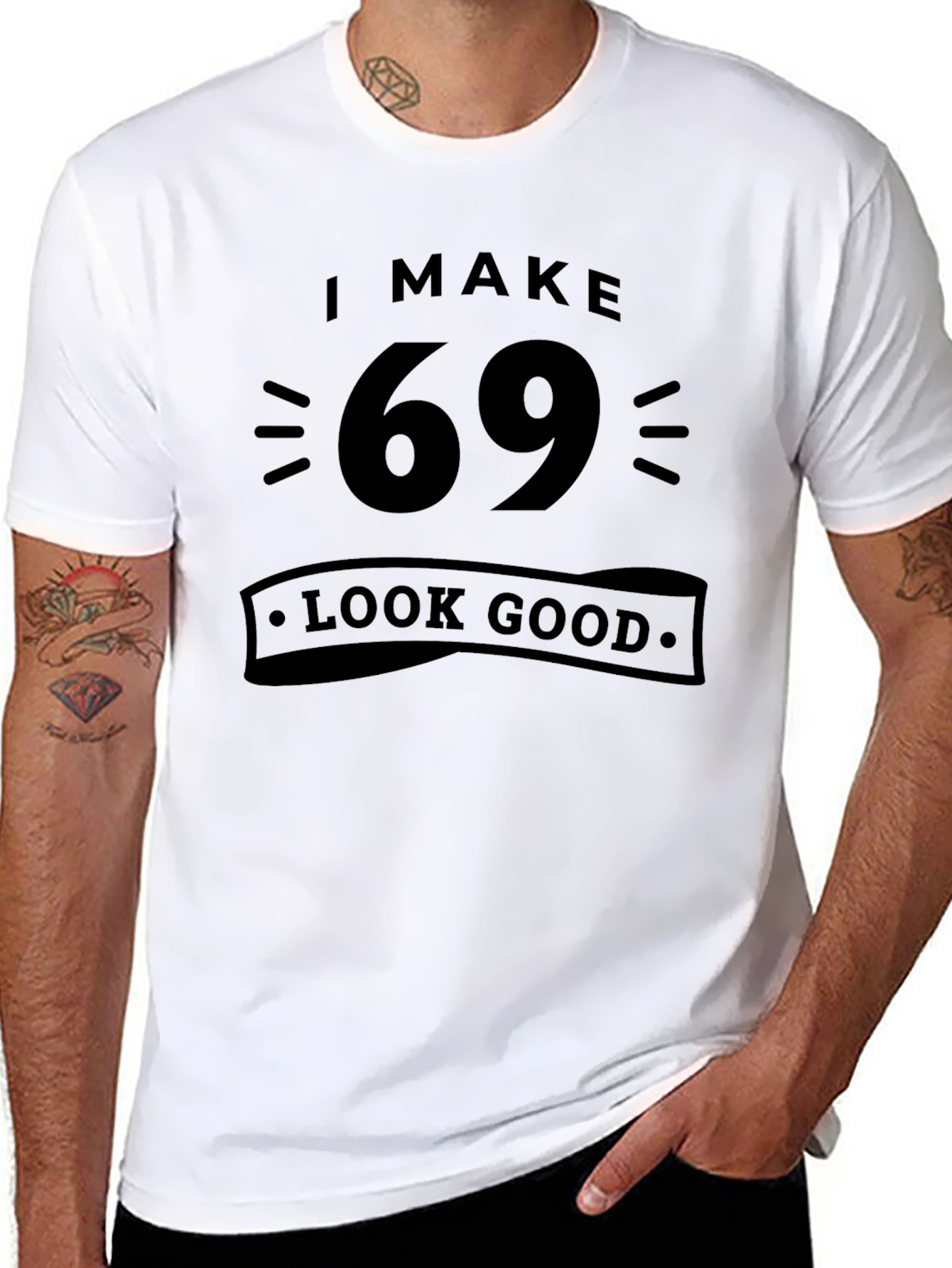 Black I Make 69 Look Good T-Shirt - Black view 8