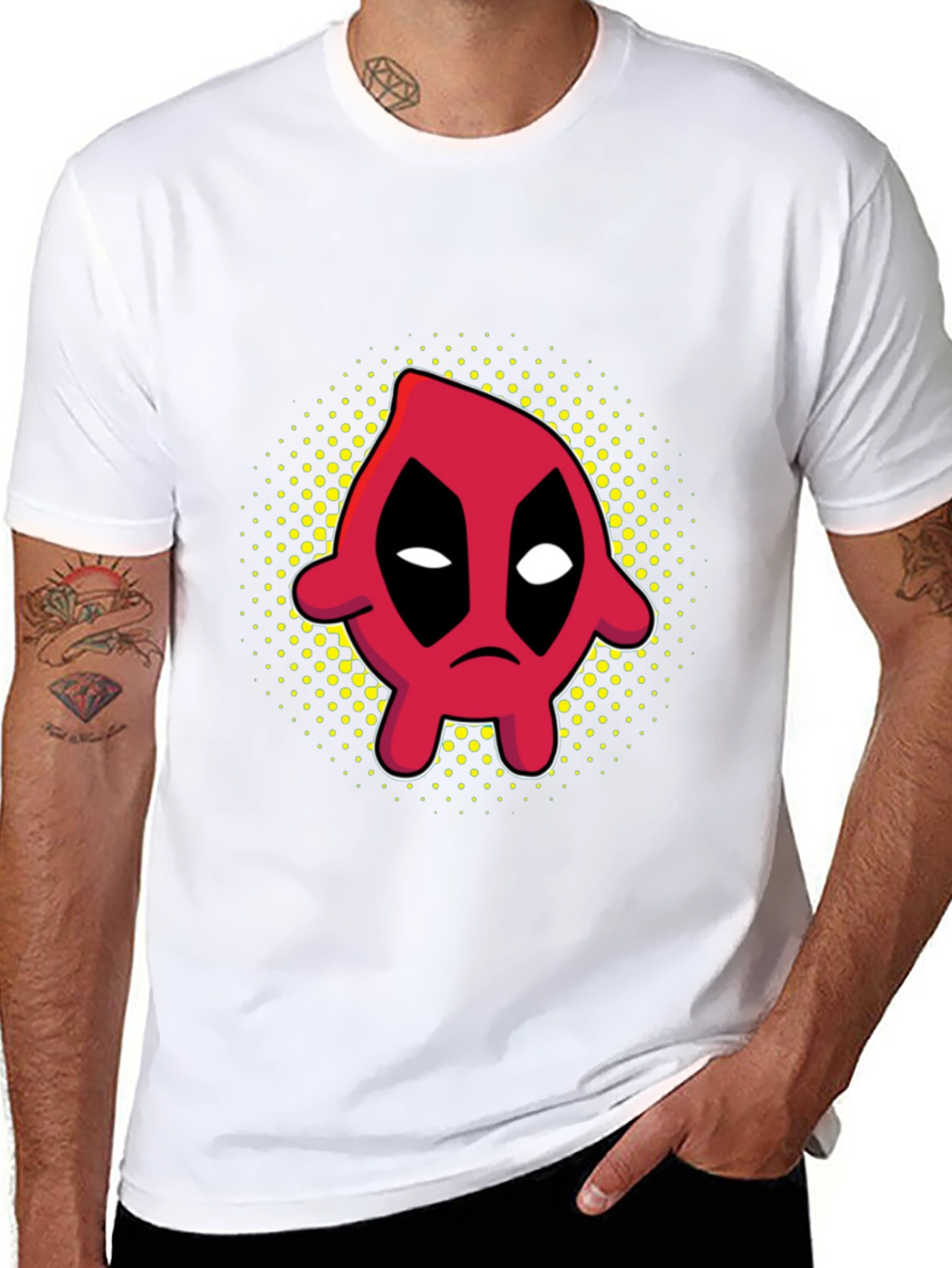 Black Funny Cartoon Character Graphic Black T-Shirt view 8