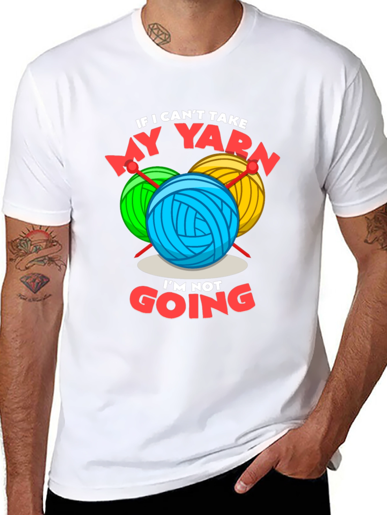 Black Funny Yarn Lover T-Shirt - Knitting & Crochet Gift Tee view 8