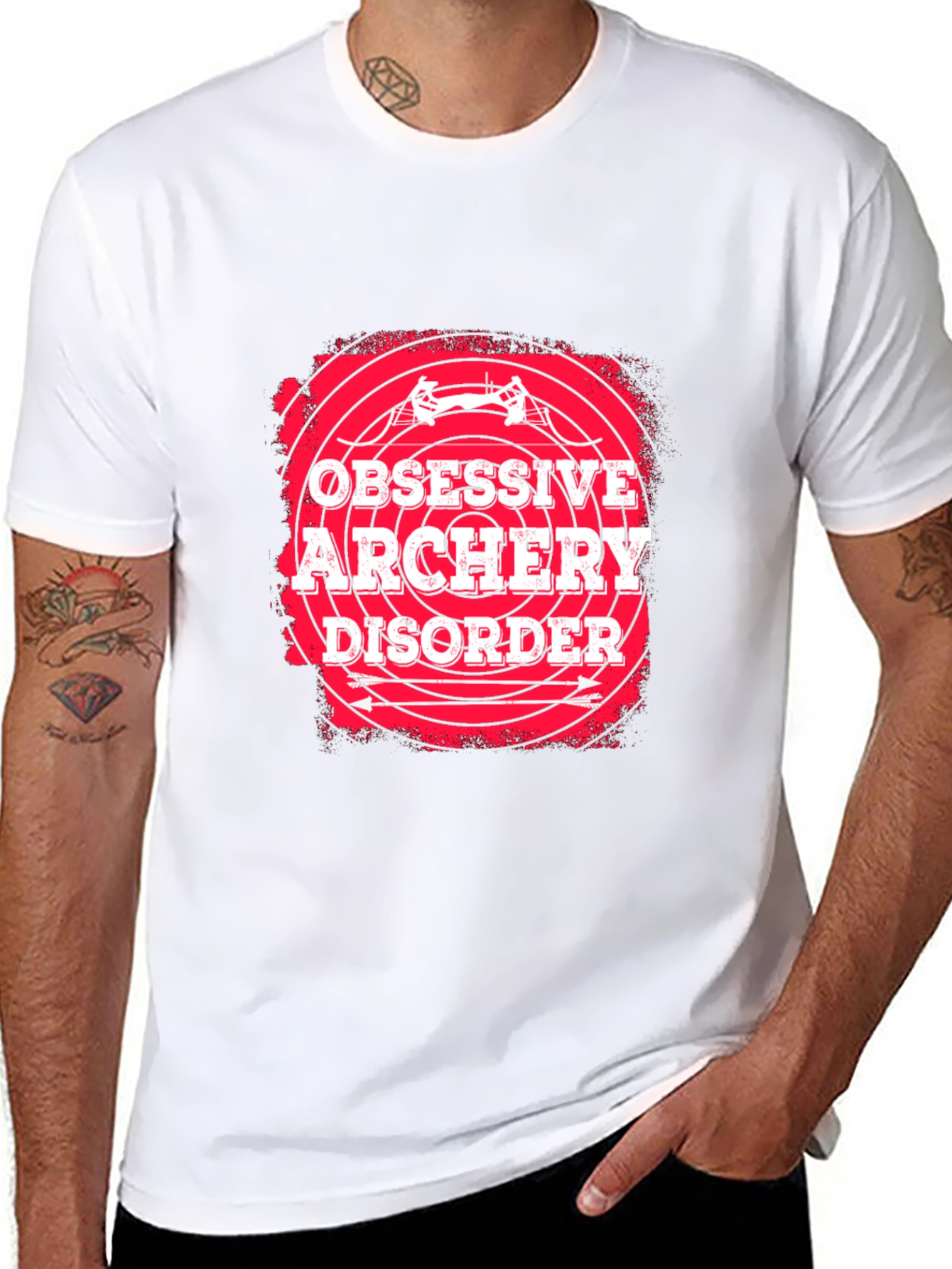 Black Obsessive Archery Disorder Black T-Shirt view 8