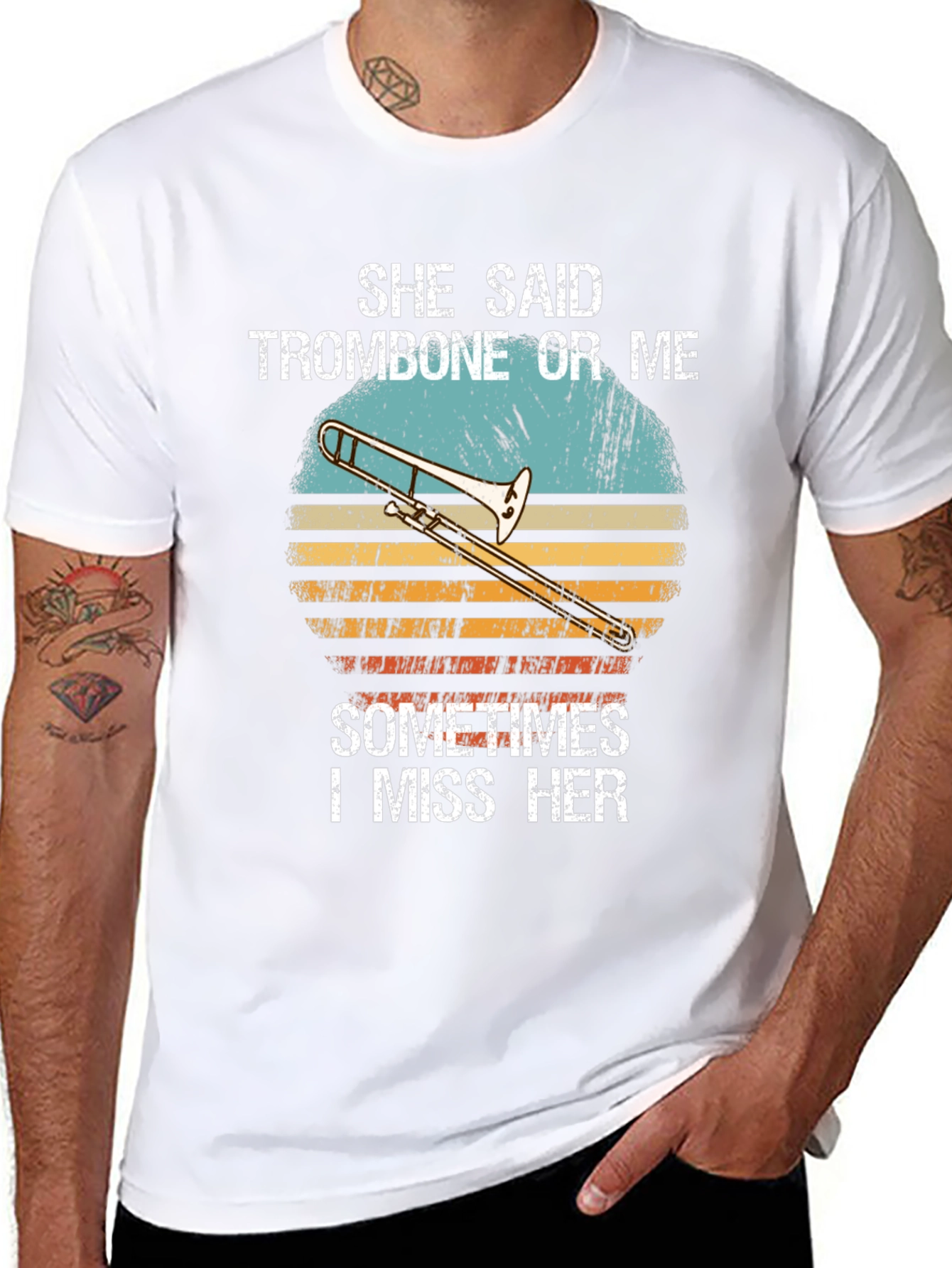 Black Trombone or Me Graphic T-Shirt view 8