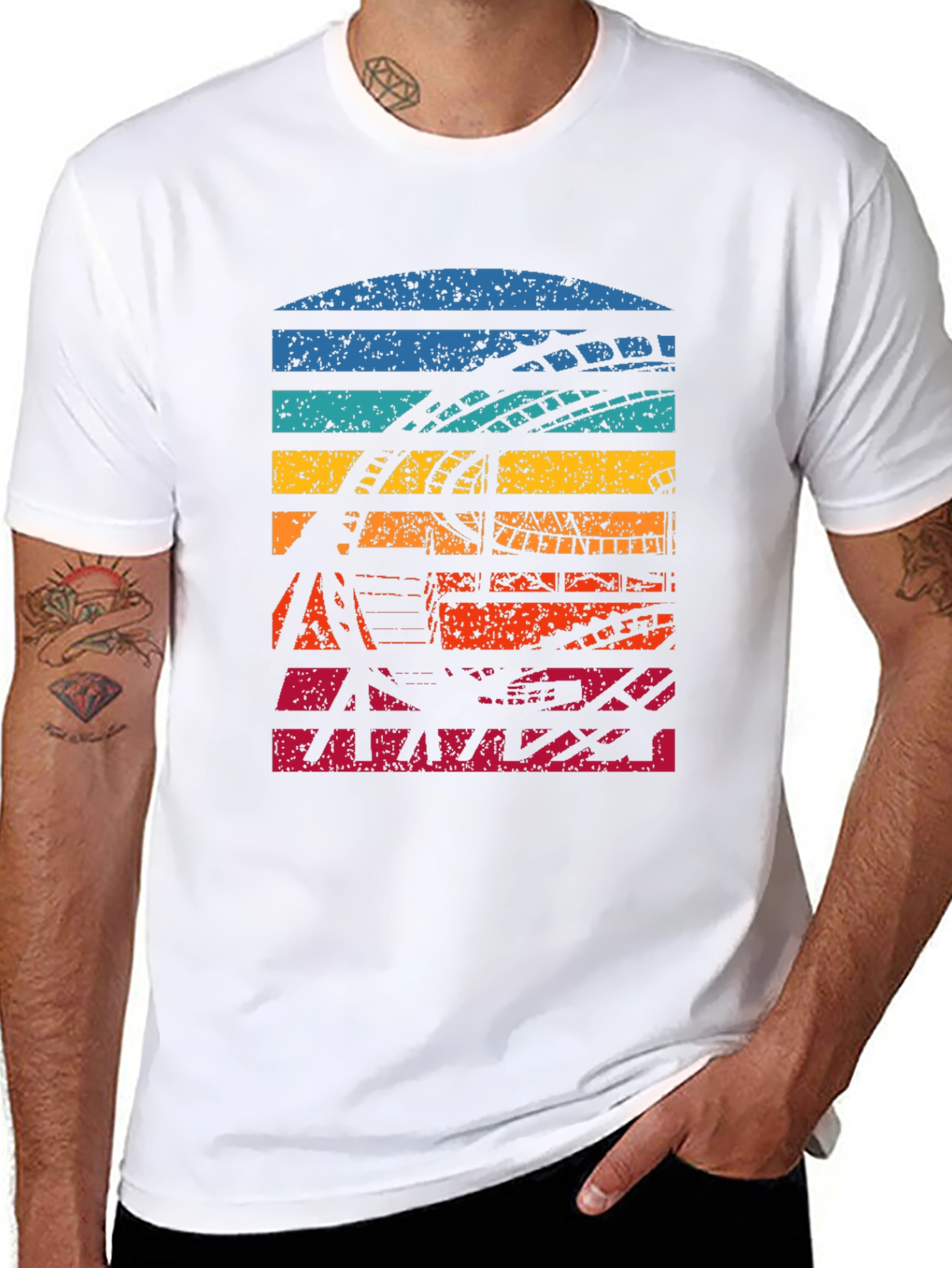 Black Retro Roller Coaster T-Shirt view 8