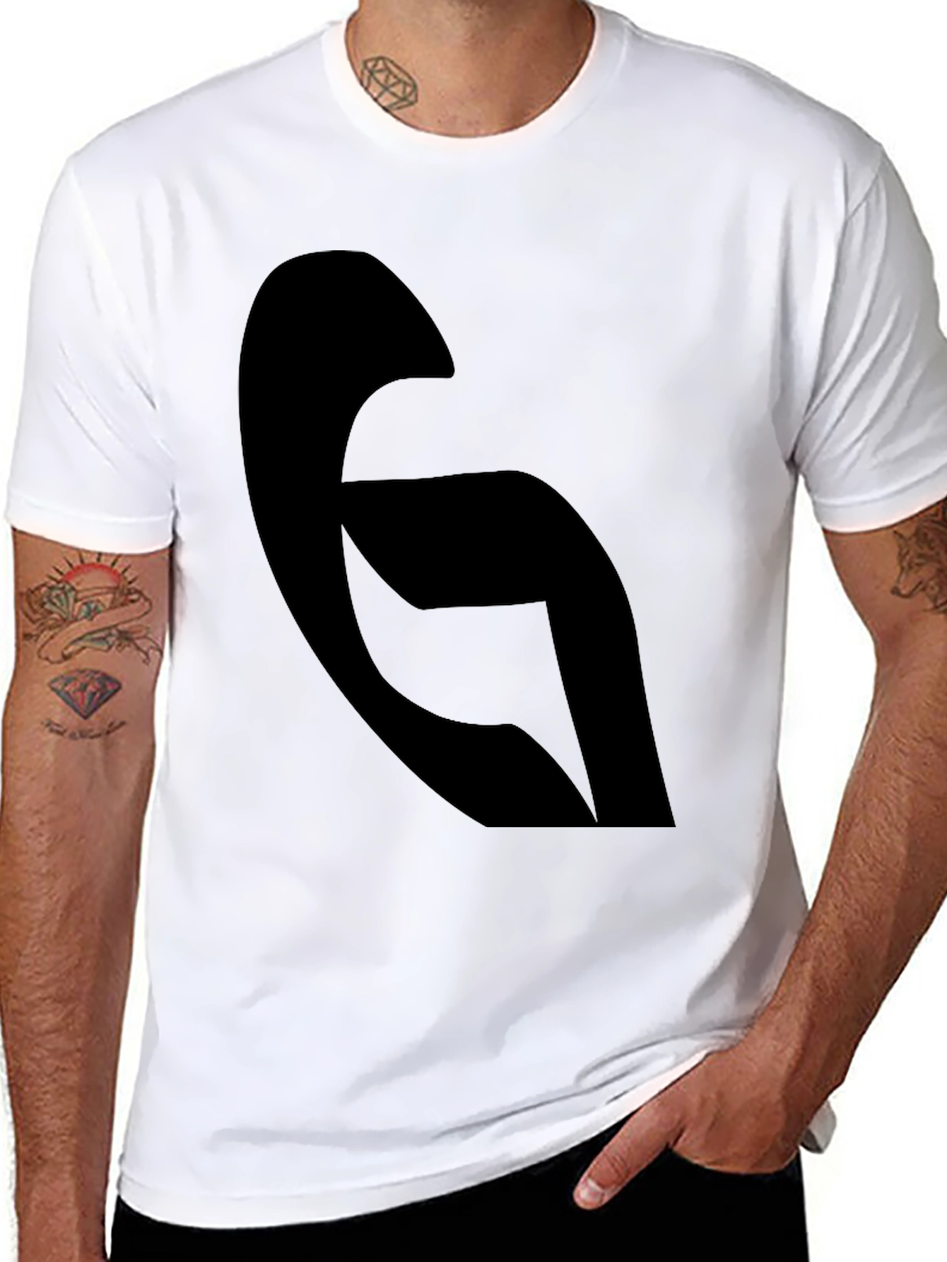 Black Modern Abstract Black Graphic Tee - Casual Style view 8