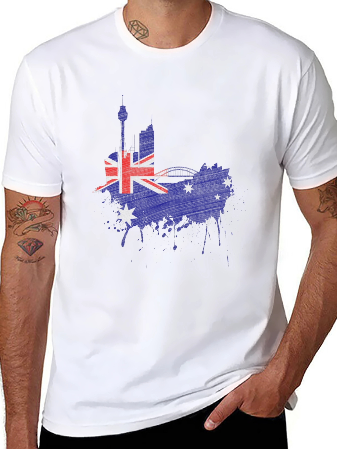 Black Australia Flag Graphic T-Shirt view 8