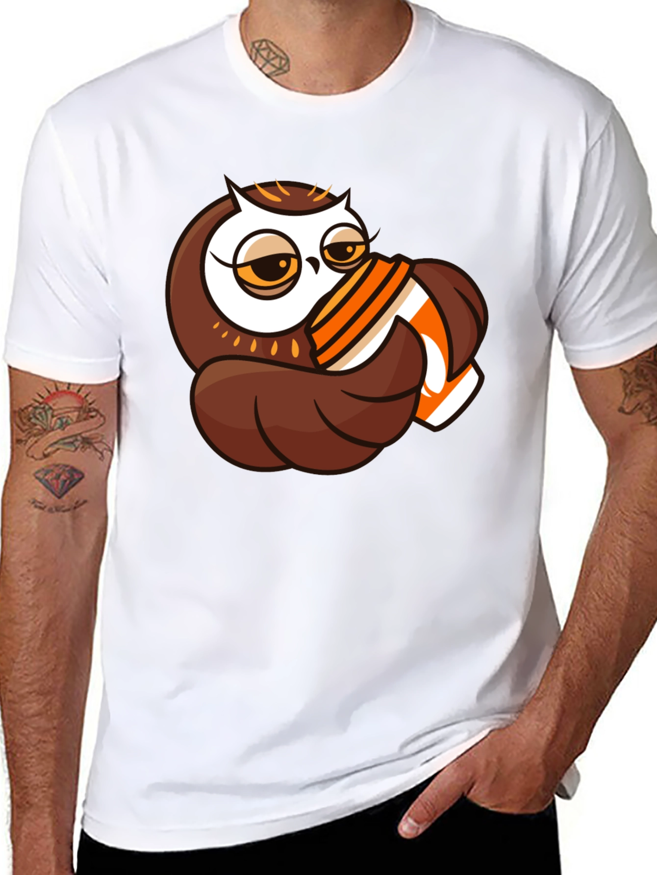 Black Owl Coffee Lover Black T-Shirt view 8