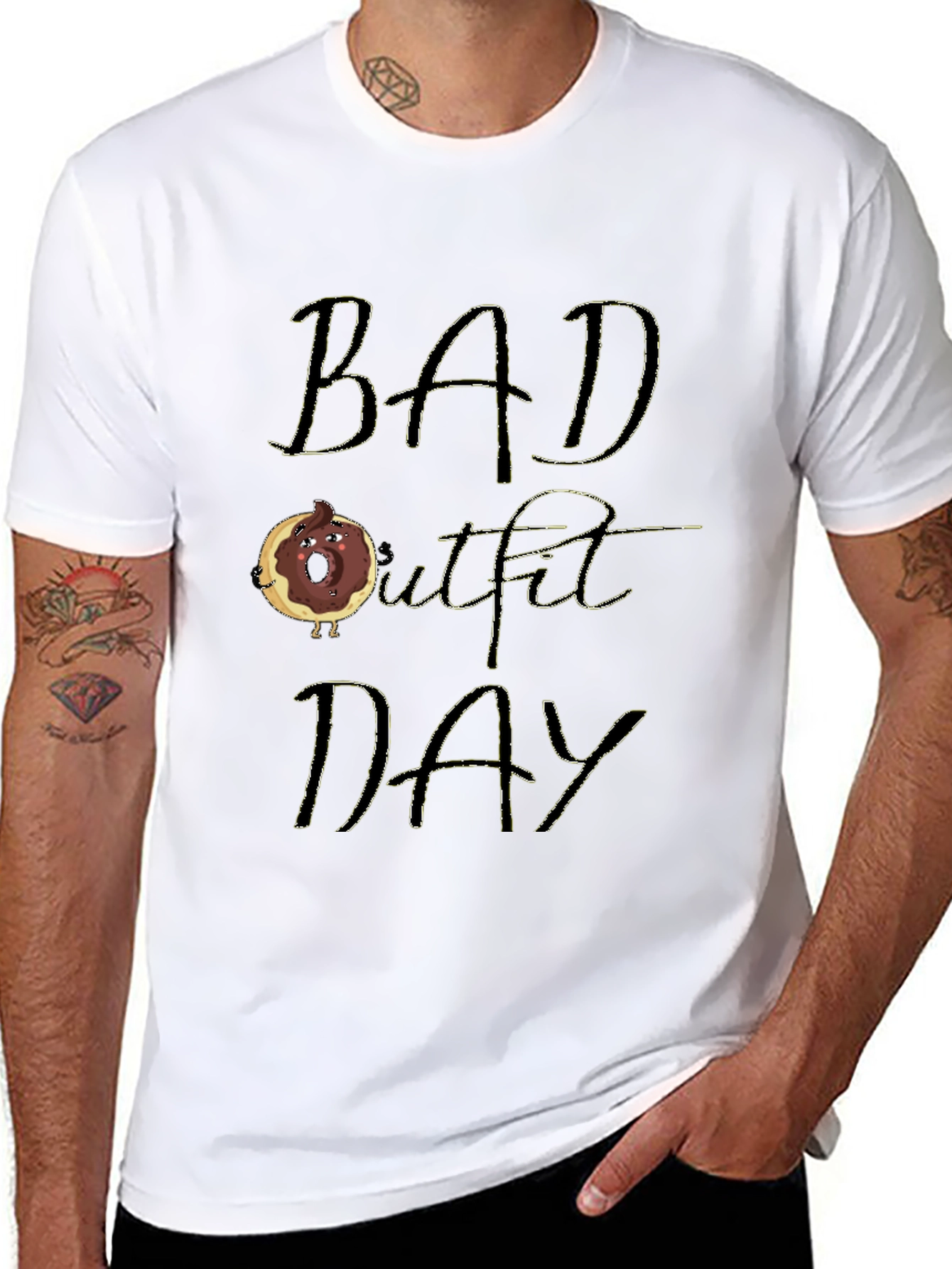 Black Bad Outfit Day Funny T-Shirt view 8