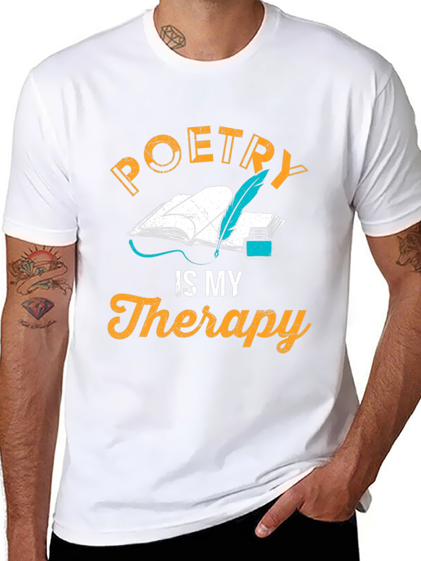 Black Poetry is My Therapy T-Shirt - Writer's Gift view 8