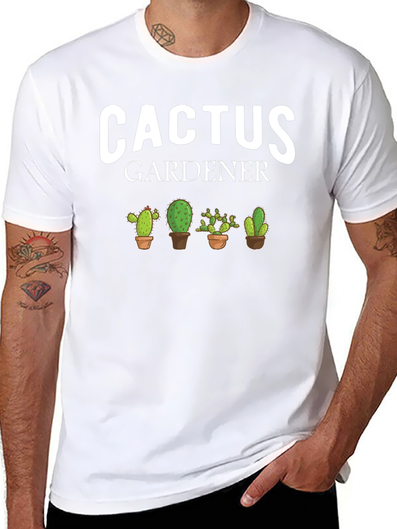 Black Cactus Gardener Graphic T-Shirt view 8