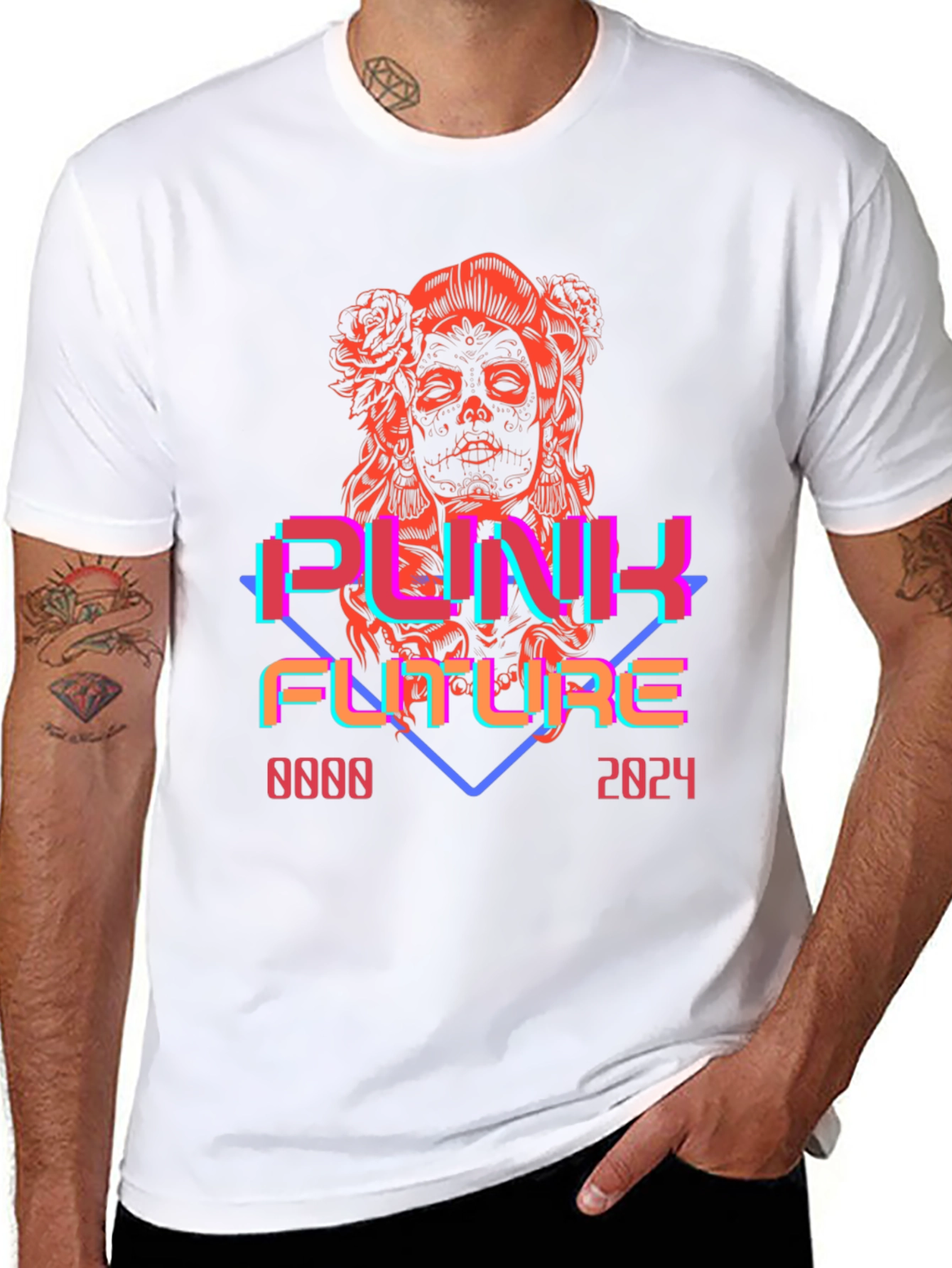 Black Punk Future Graphic Tee - Retro Cyberpunk Style view 8
