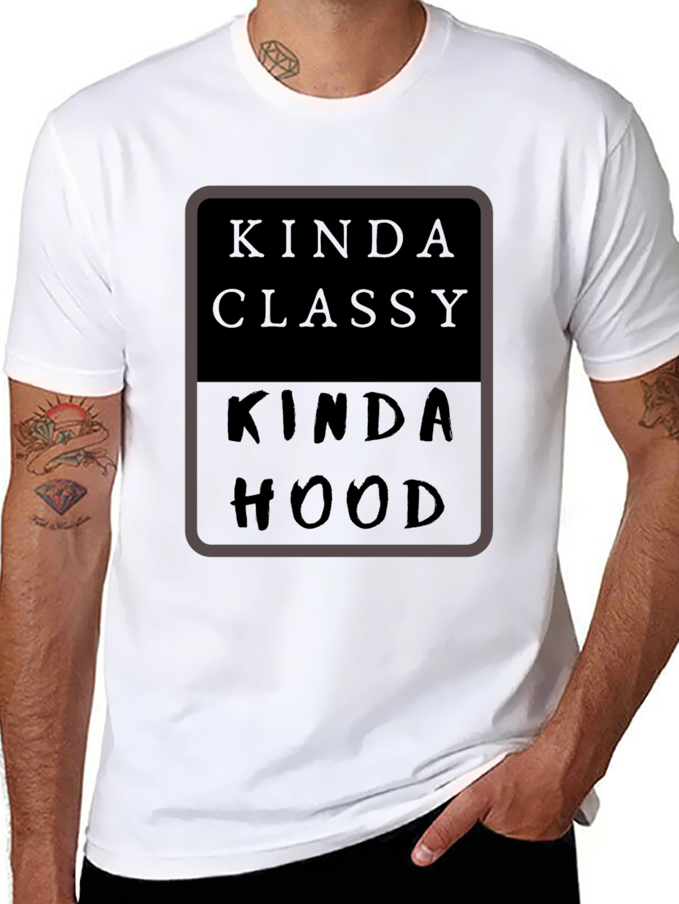 Black Kinda Classy Kinda Hood Black T-Shirt view 8