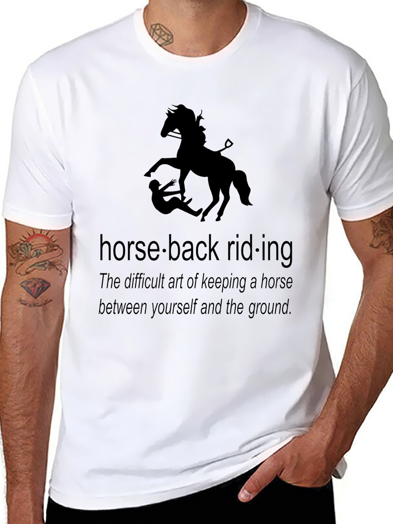 Black Horseback Riding Humor T-Shirt view 8