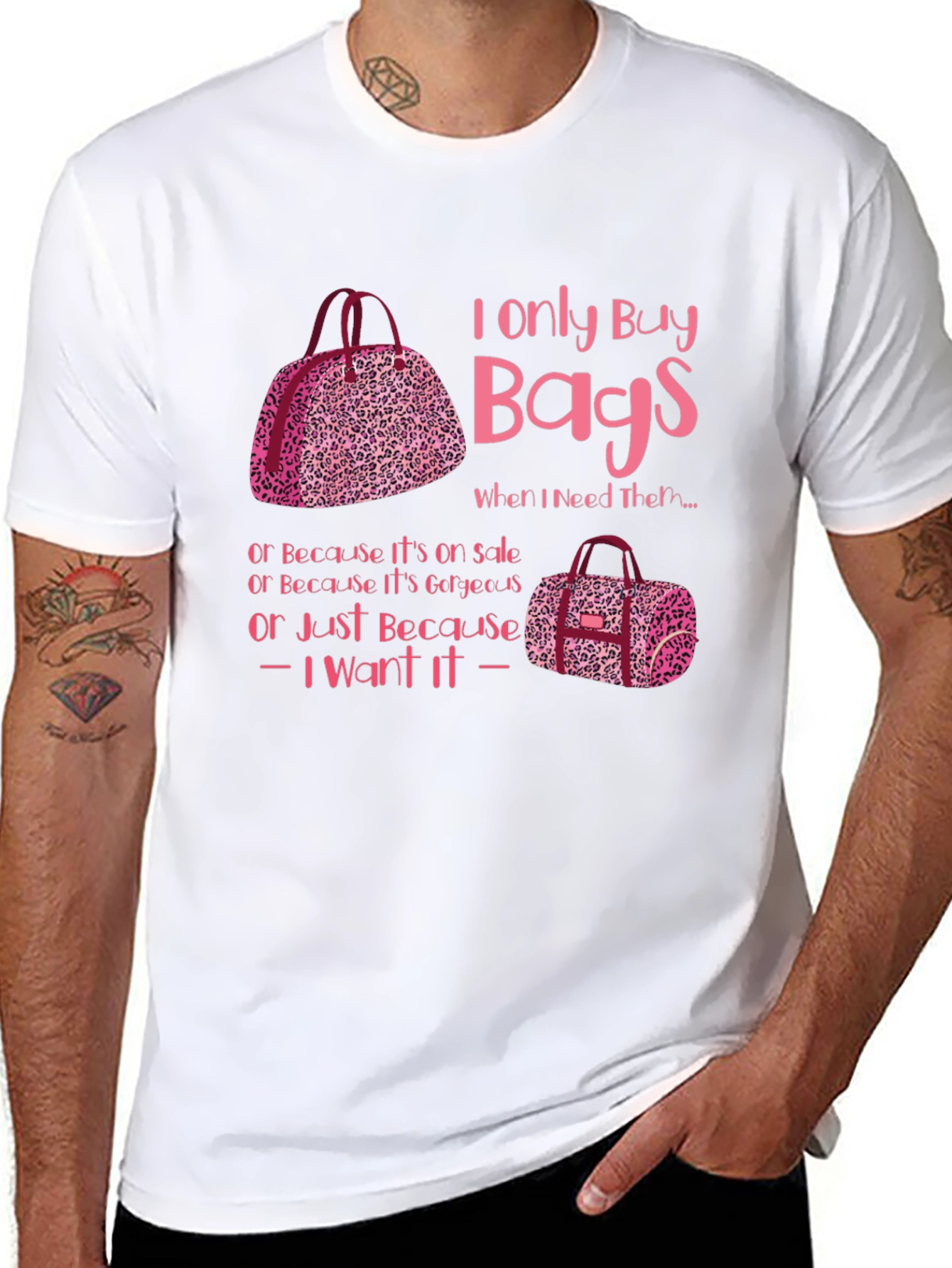 Black I Only Buy Bags Graphic Tee view 8