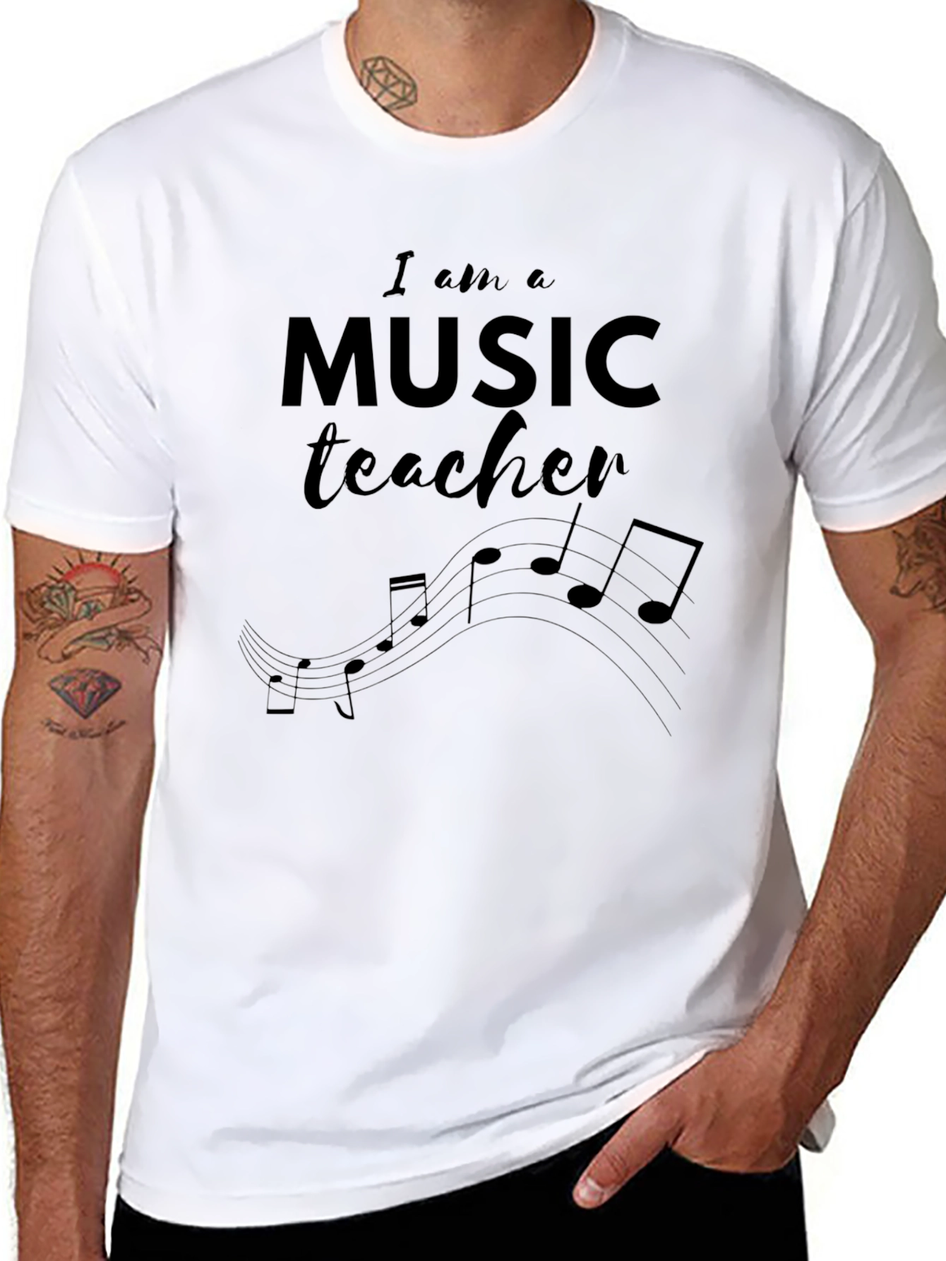 Black Music Teacher Graphic T-Shirt - Unisex view 8