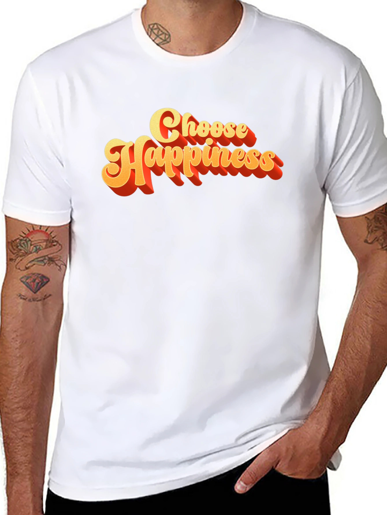 Choose Happiness T-Shirt - Retro Style - 8