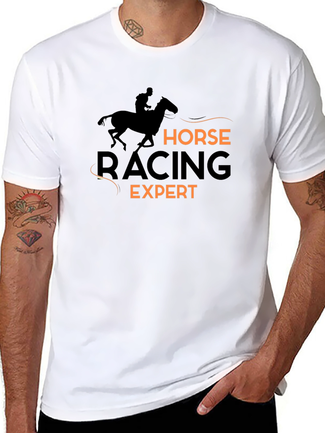 Black Horse Racing Expert Black T-Shirt view 8