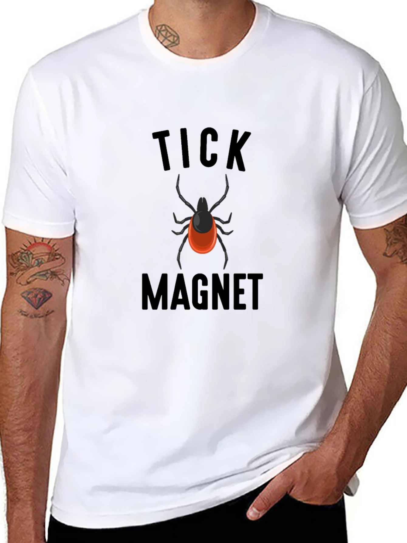 Black Tick Magnet Graphic Tee - Black Cotton view 8