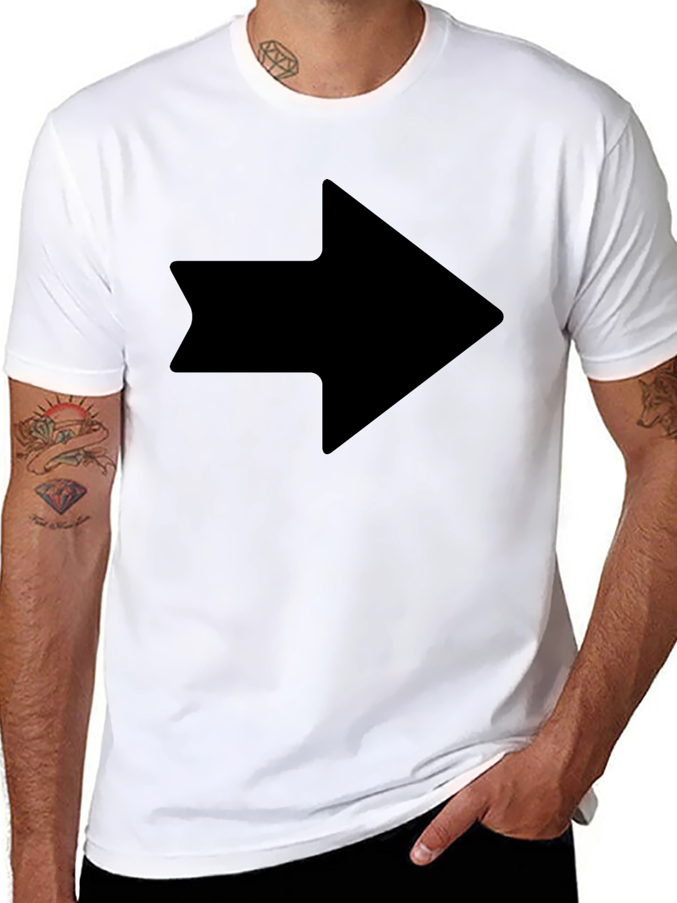 Black Arrow Graphic Tee - Mens Black Cotton T-Shirt view 8