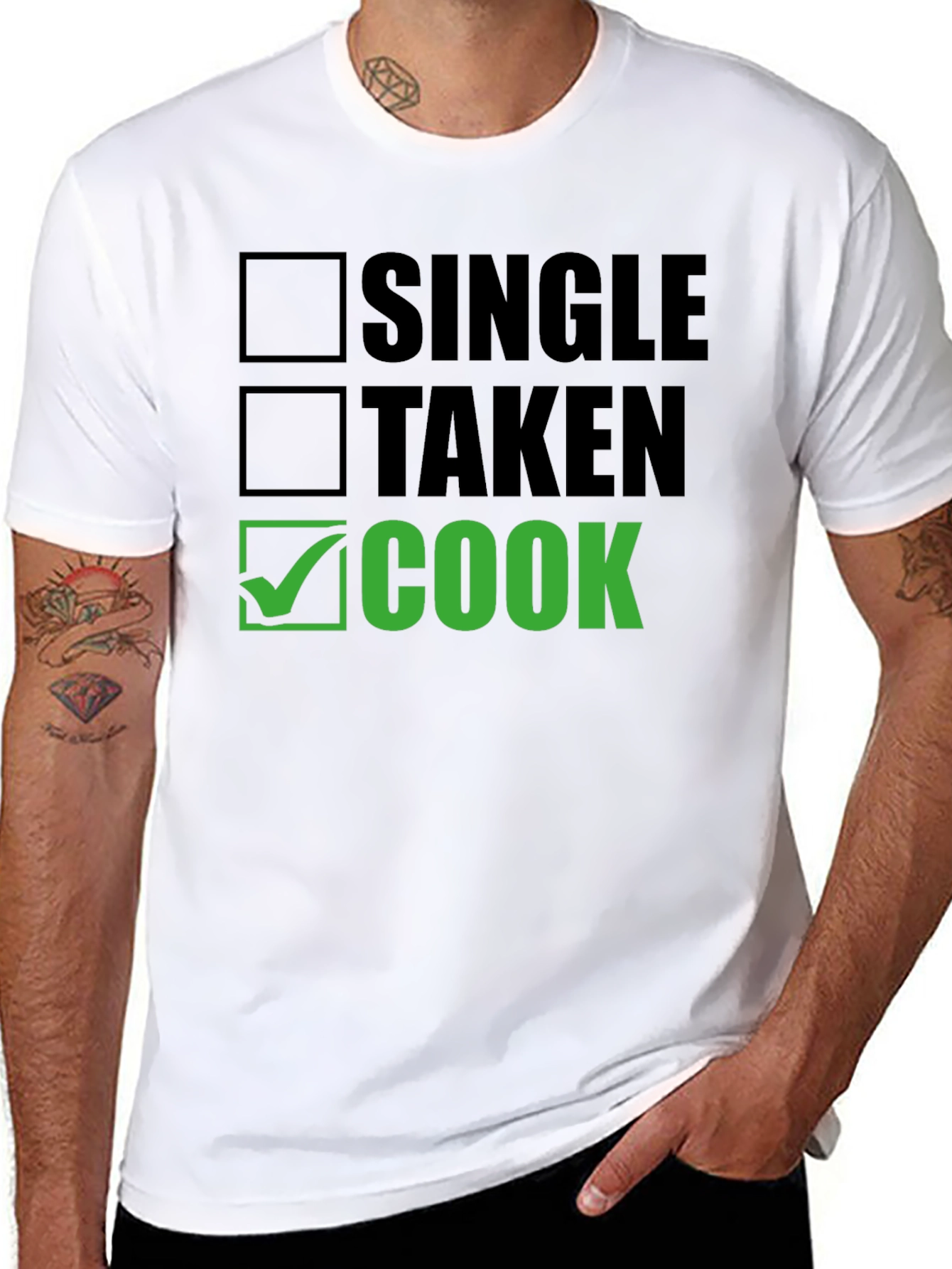 Black Single Taken Cook T-Shirt - Funny Chef Tee view 8