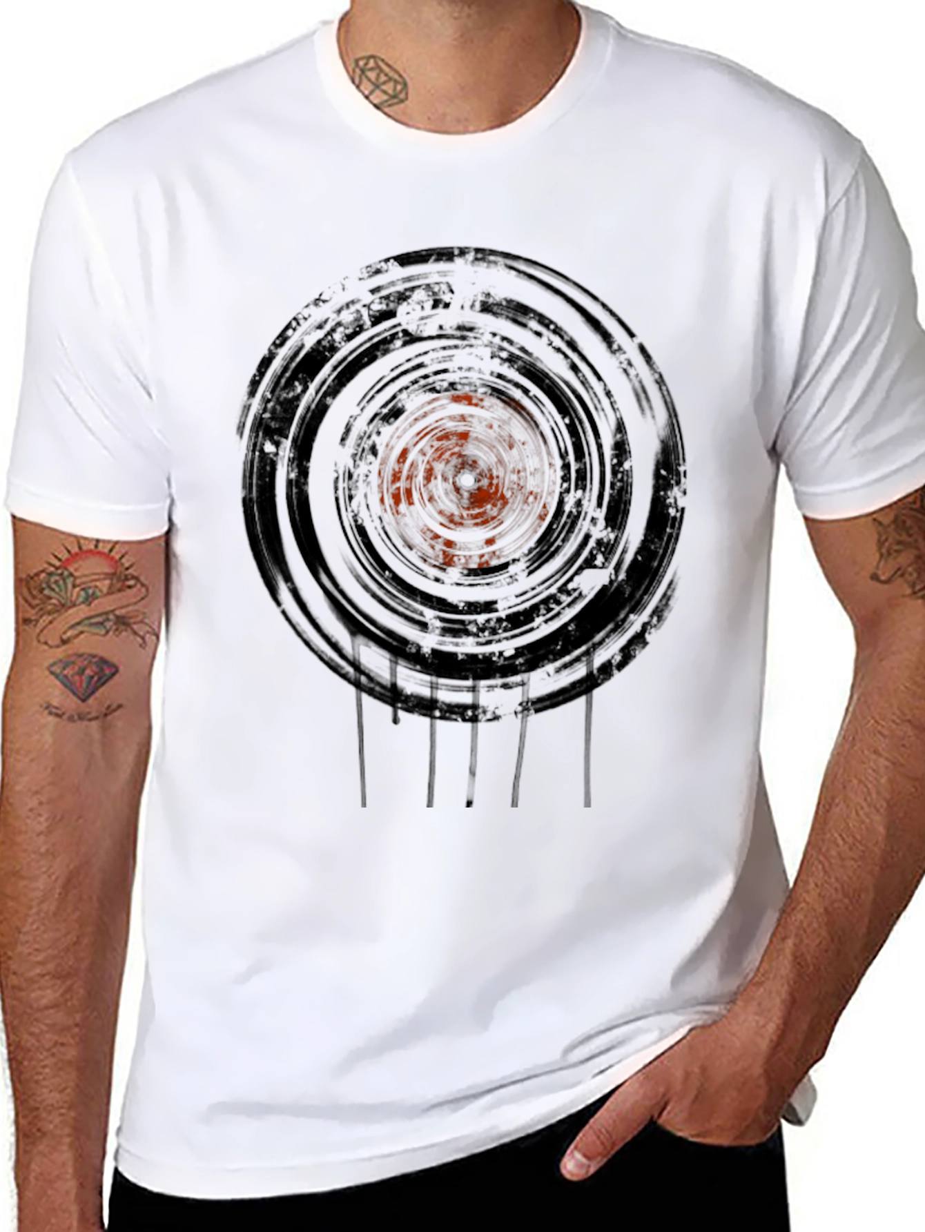 Black Vinyl Record Graphic Tee - Black view 8