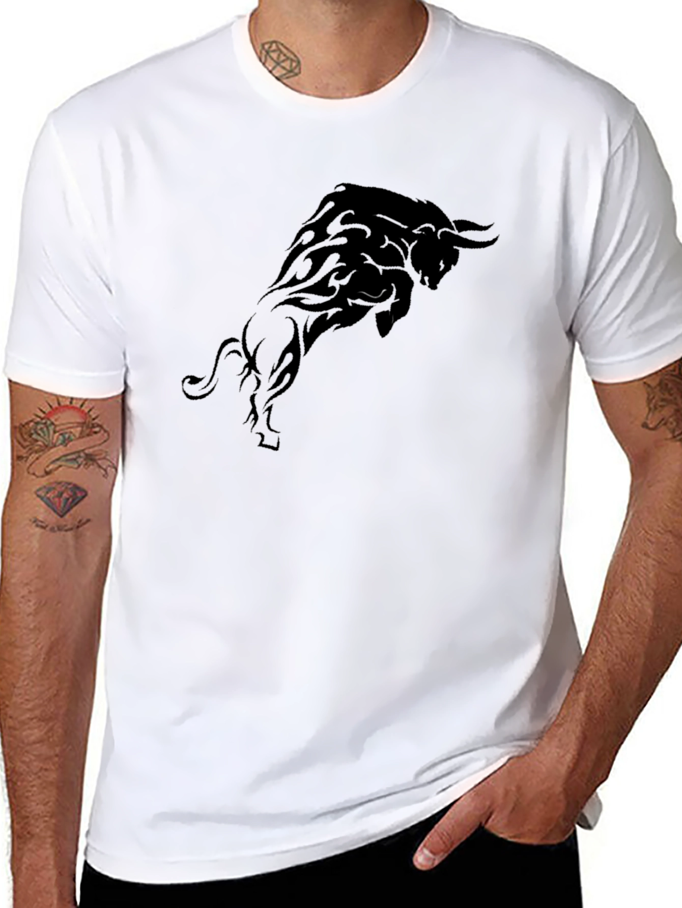 Black Black Bull Graphic T-Shirt - Bold Statement Tee view 8