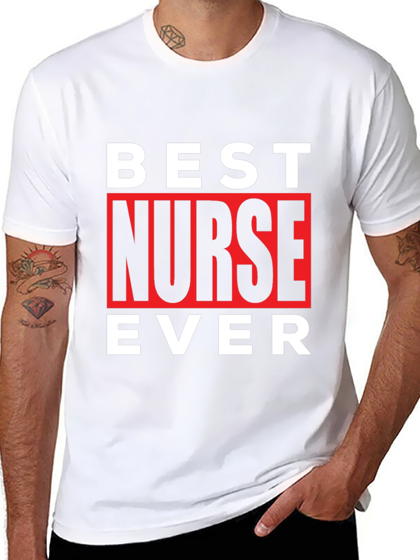 Black Best Nurse Ever T-Shirt view 8