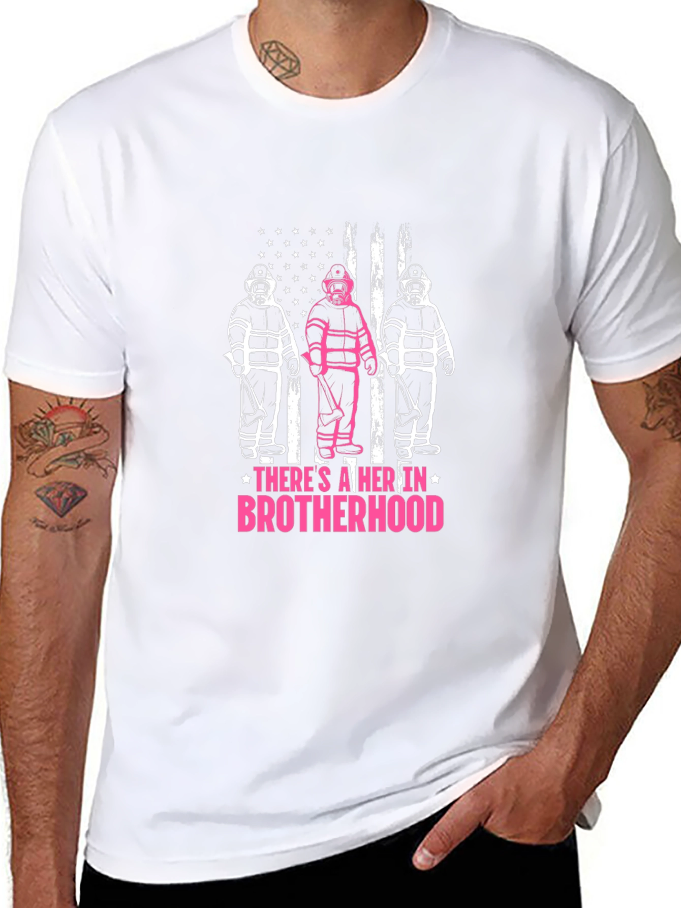 Black Brotherhood Firefighter Graphic Tee - Black view 8