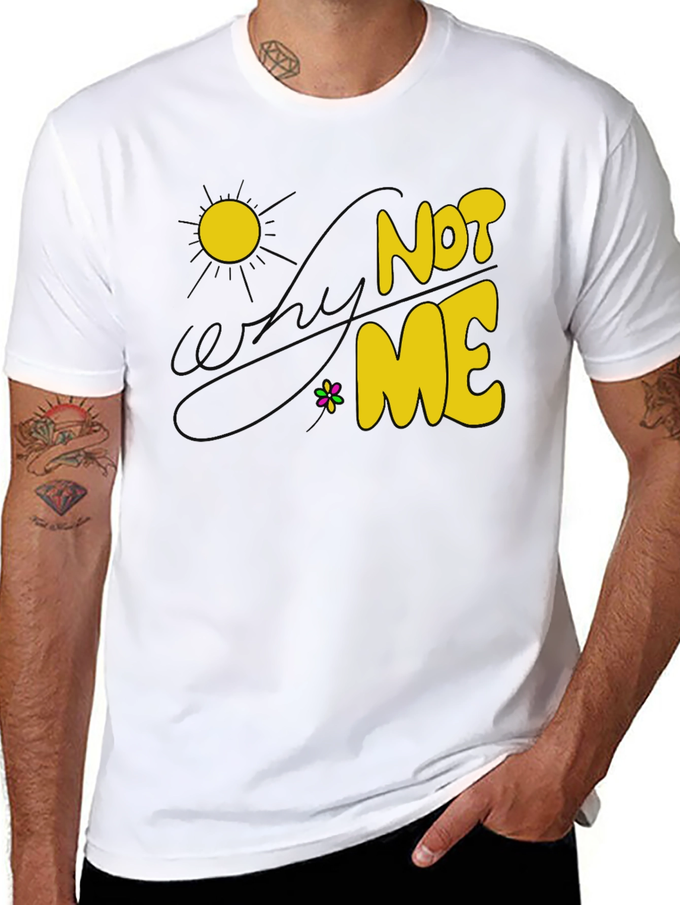 Black Not Me Graphic T-Shirt - Sunny Day Design, Cotton Blend view 8