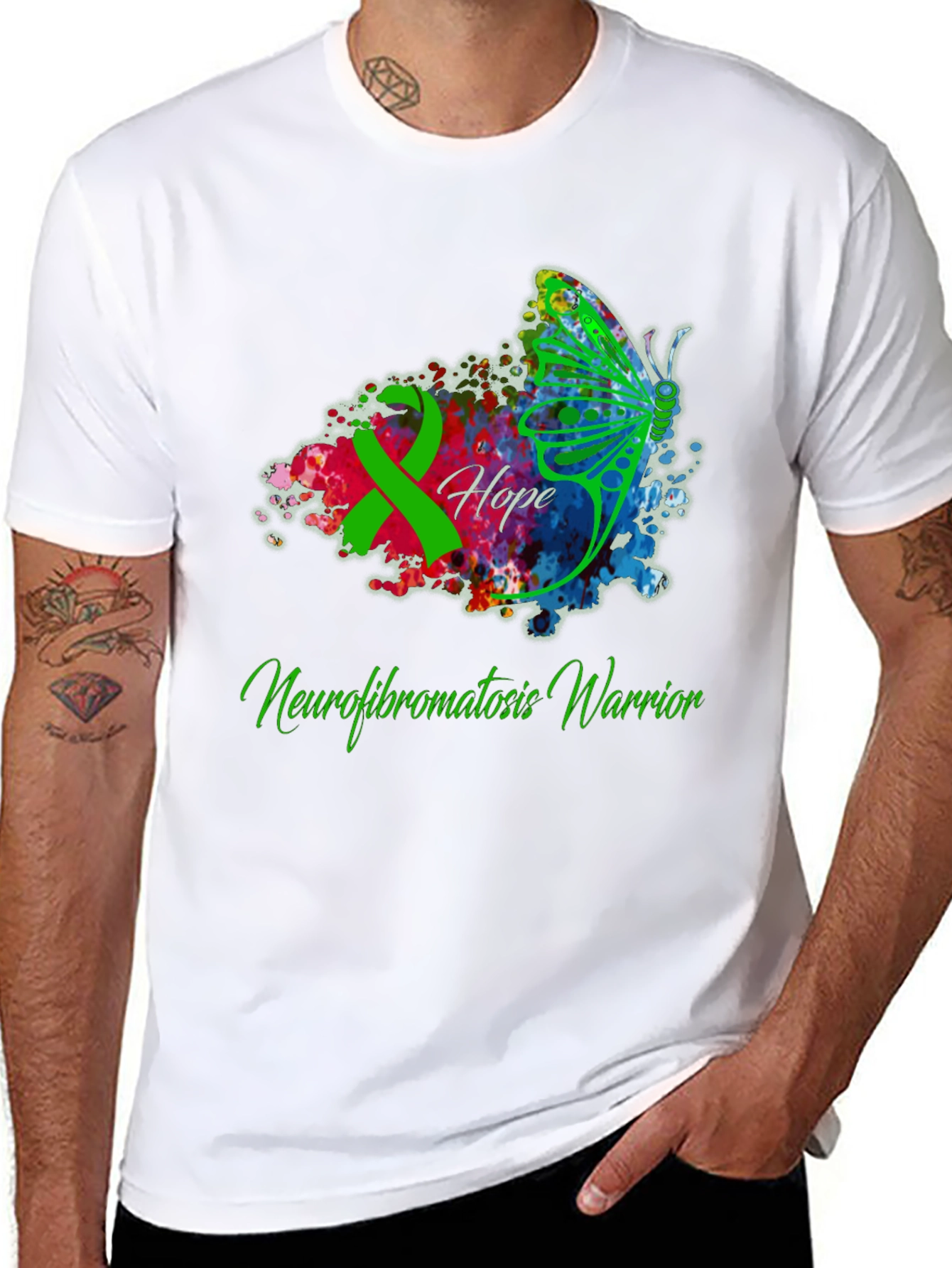 Neurofibromatosis Warrior T-Shirt - Hope Butterfly Ribbon - 8