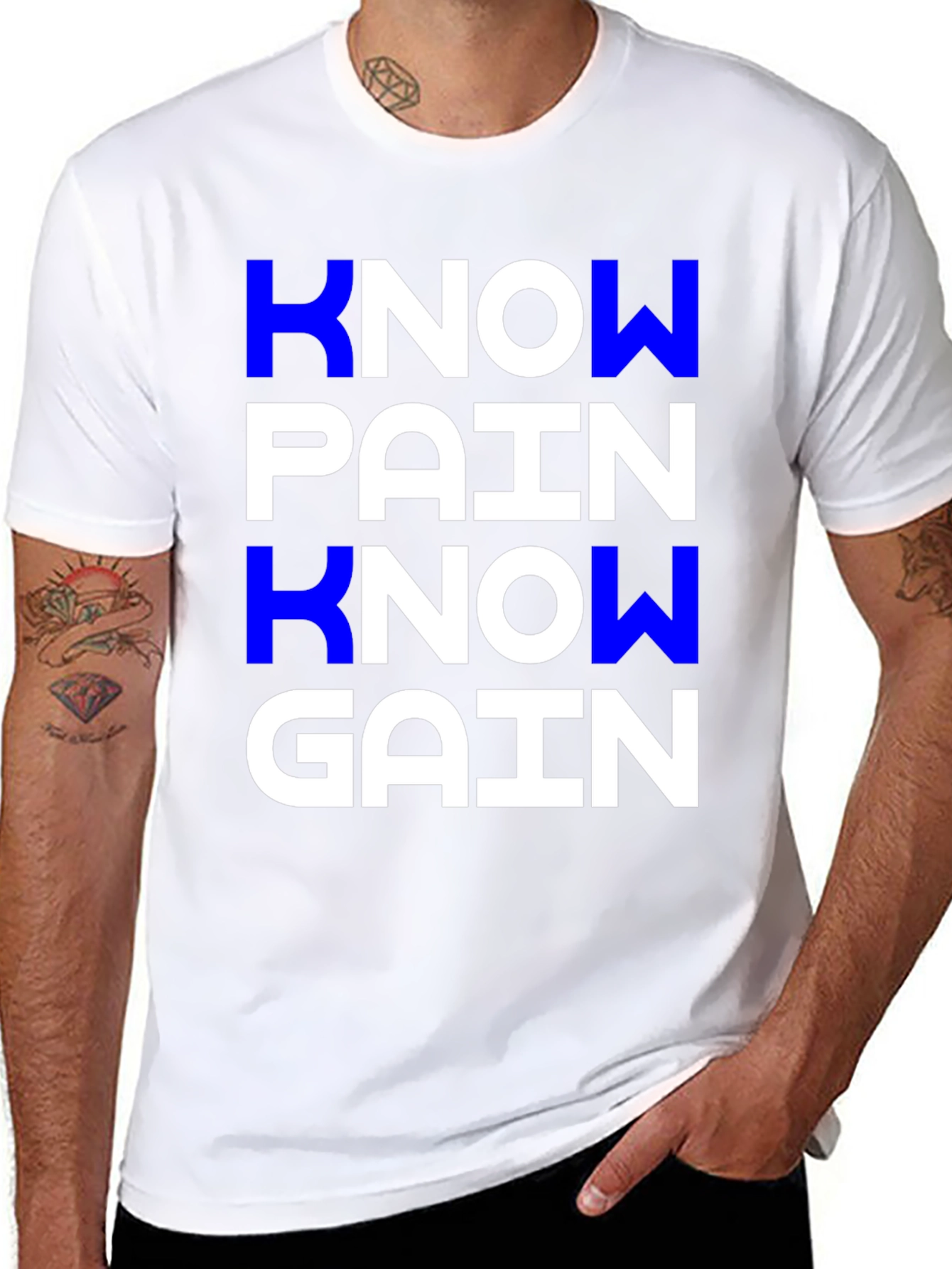 Know Pain Know Gain T-Shirt Fitness Motivation Gym Workout - 8