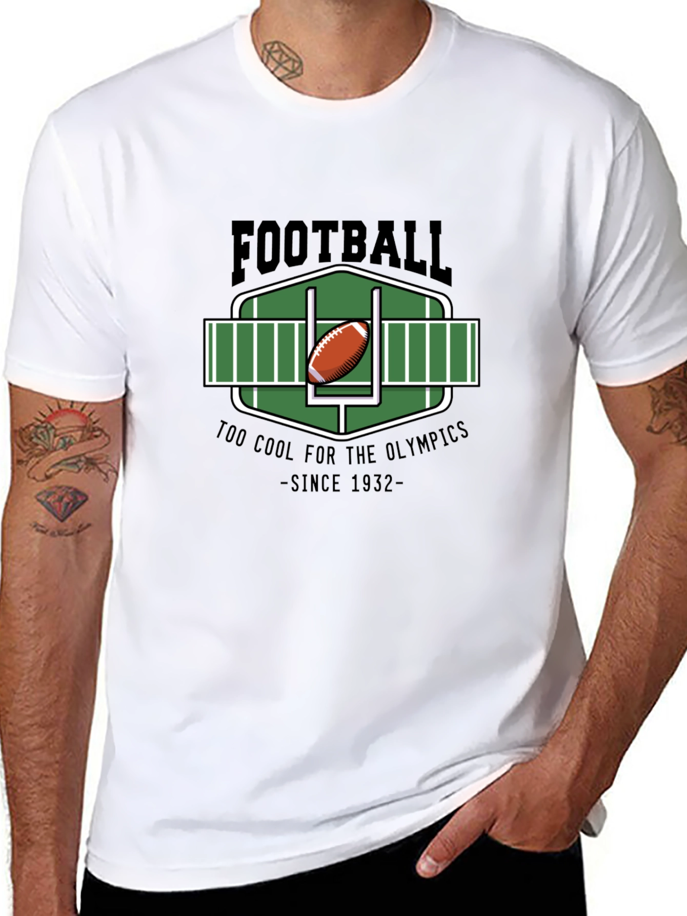 Black Football Too Cool Olympics T-Shirt view 8