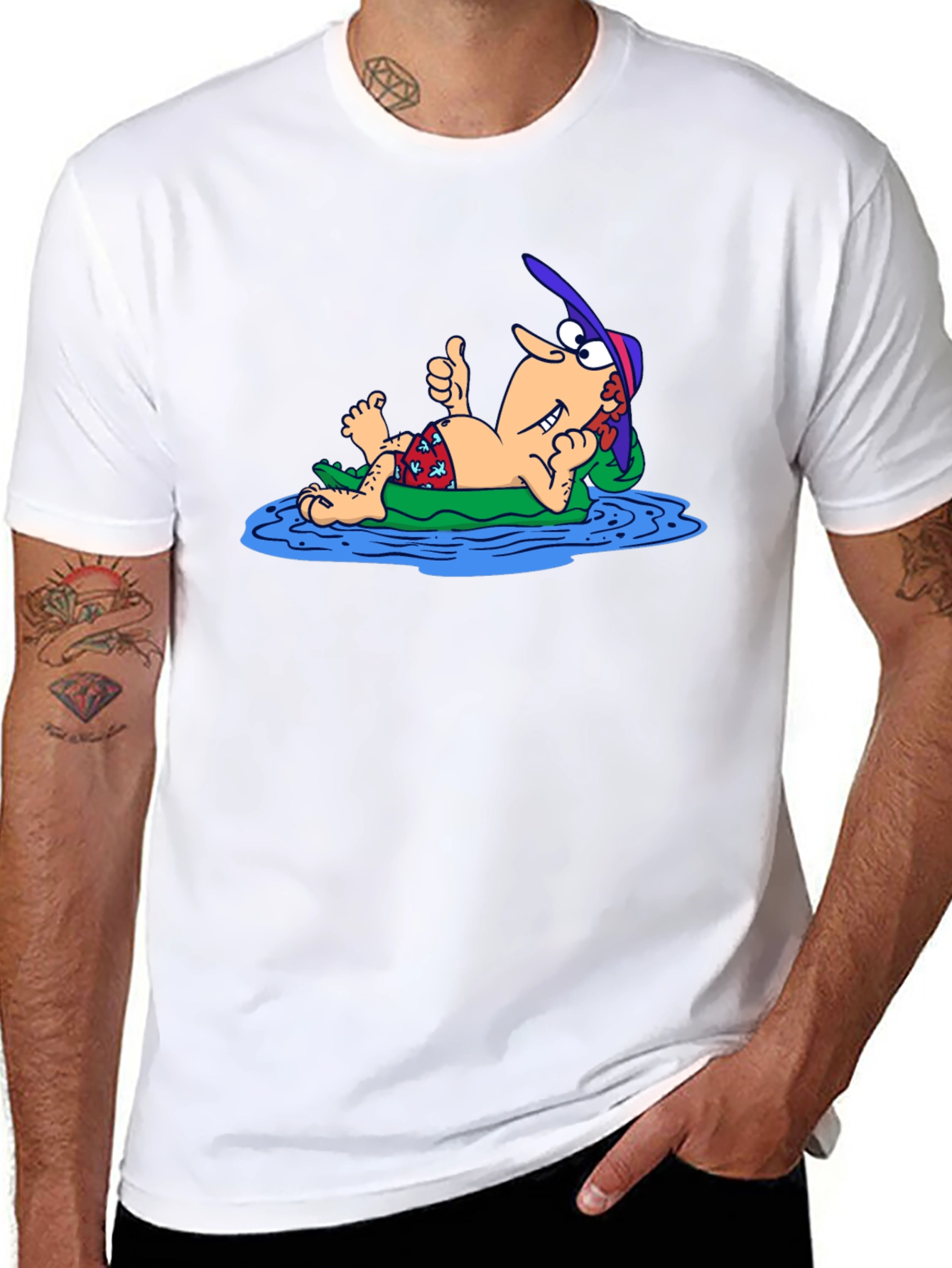 Black Funny Cartoon Relaxing T-Shirt view 8