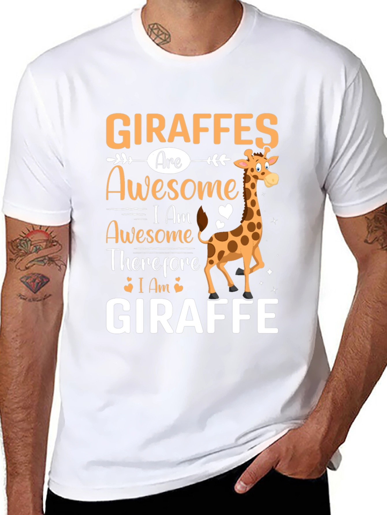 Black Giraffes Are Awesome Graphic T-Shirt view 8