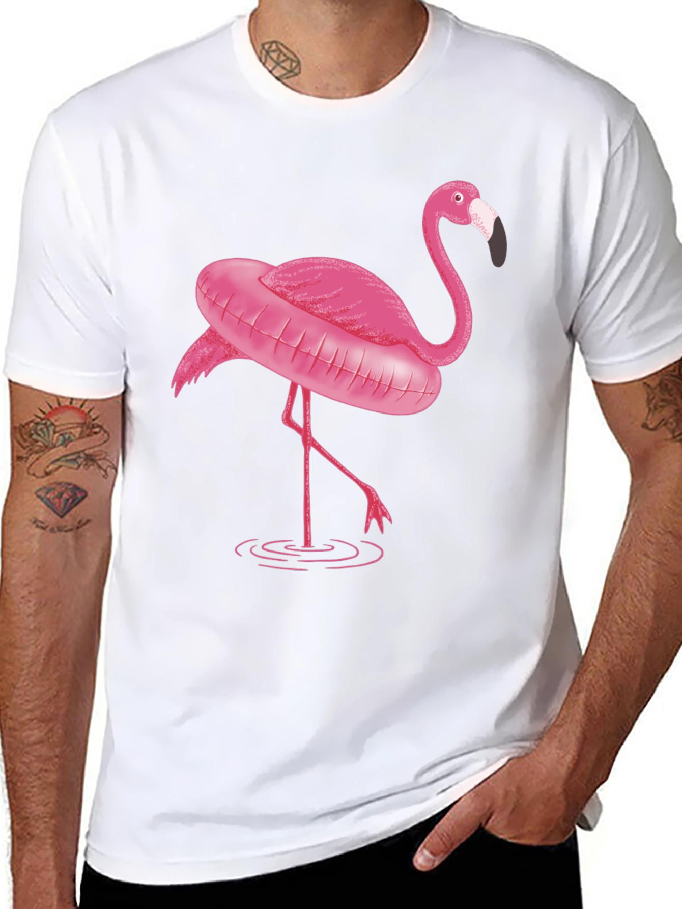 Black Flamingo T-Shirt - Black Graphic Tee view 8