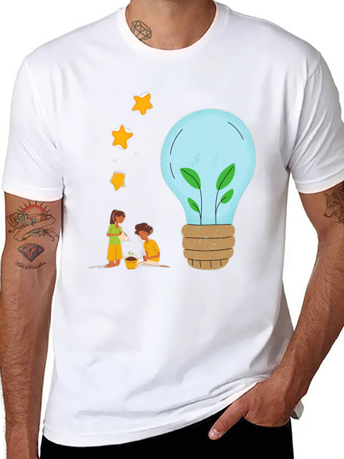 Black Eco-Friendly Graphic Tee - Plant a Brighter Future view 8