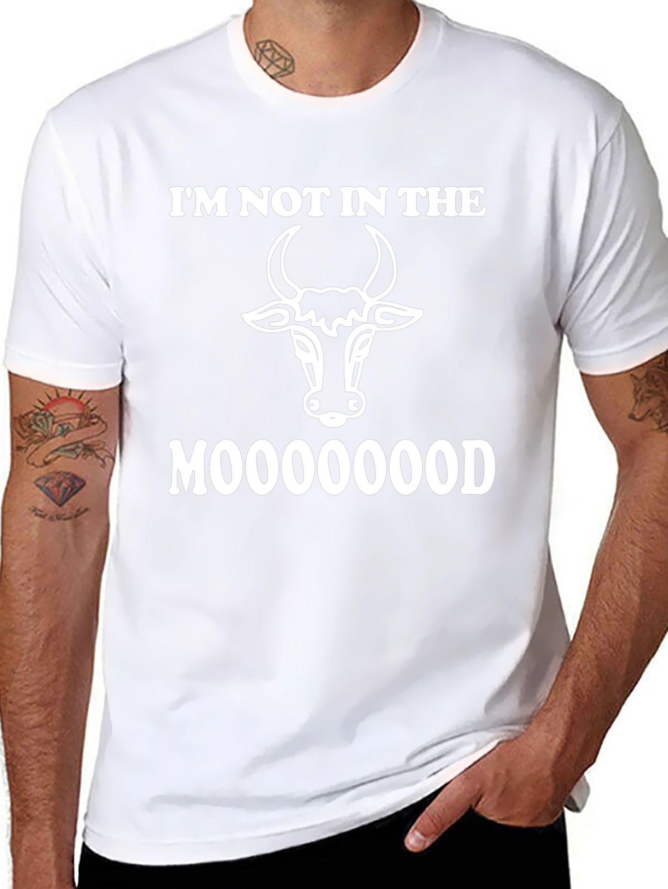 Black Moooood Tee: I'm Not In The Mood Cow T-Shirt view 8