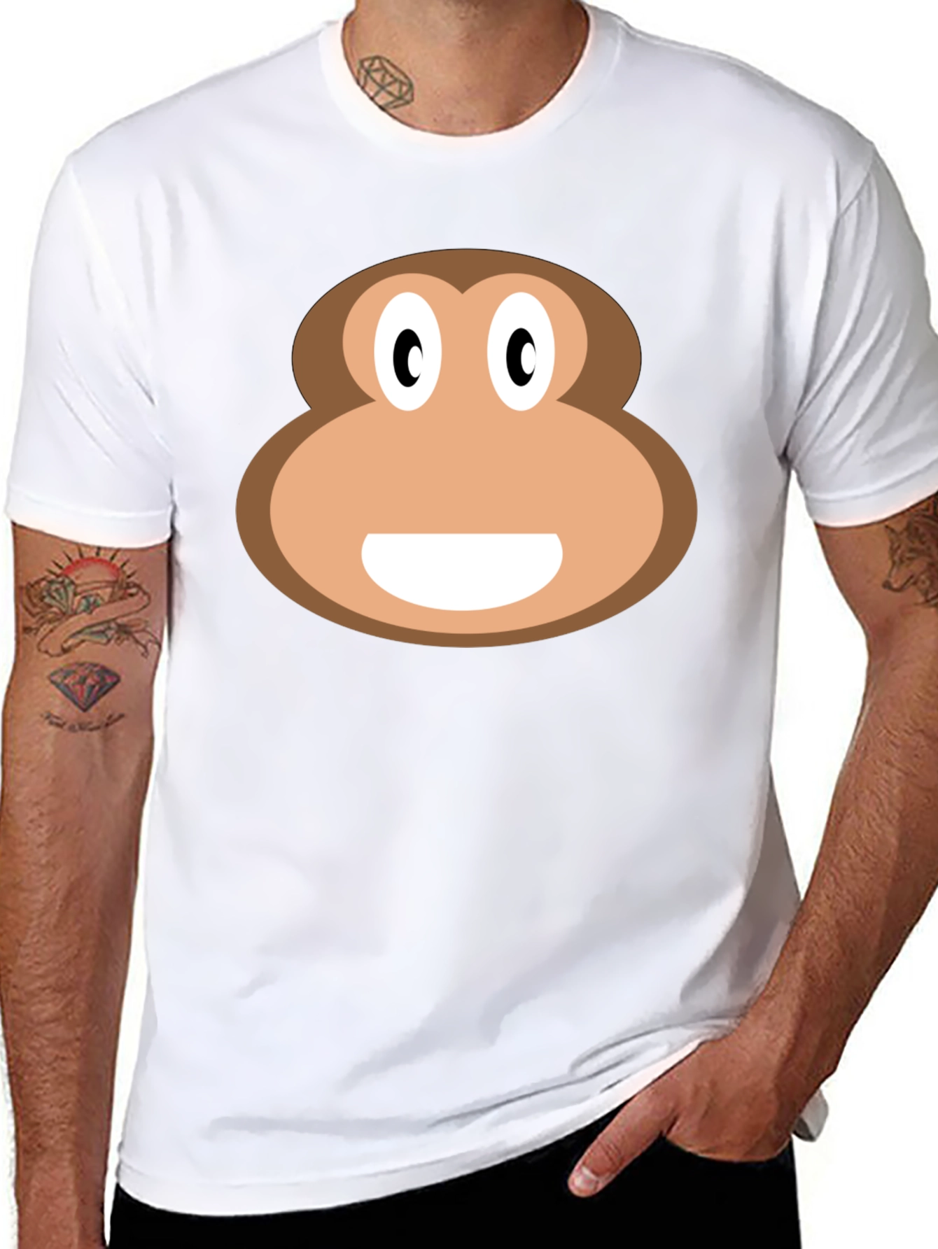 Black Monkey Face Graphic T-Shirt - Fun & Casual view 8