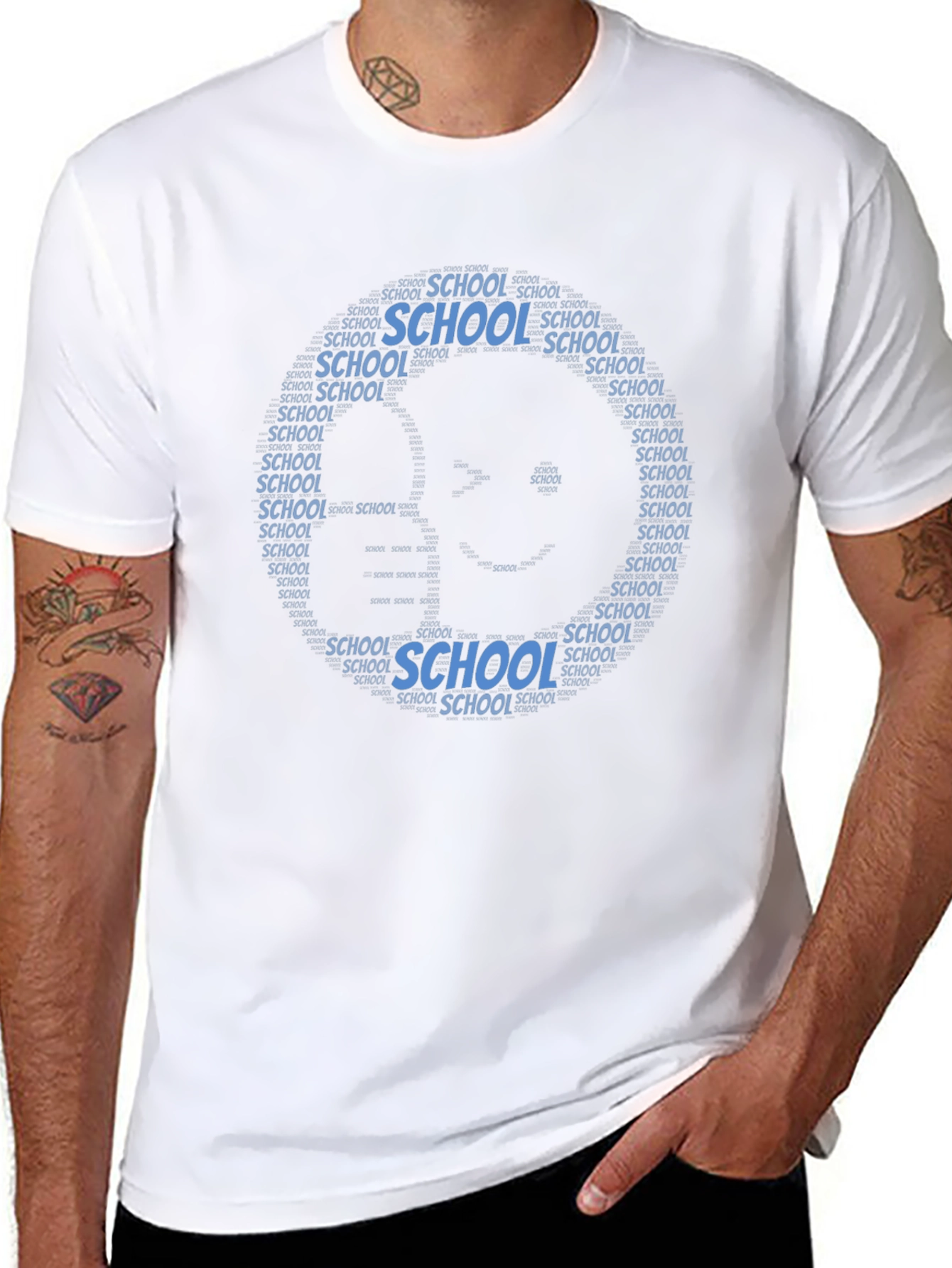 Black School Word Art T-Shirt view 8