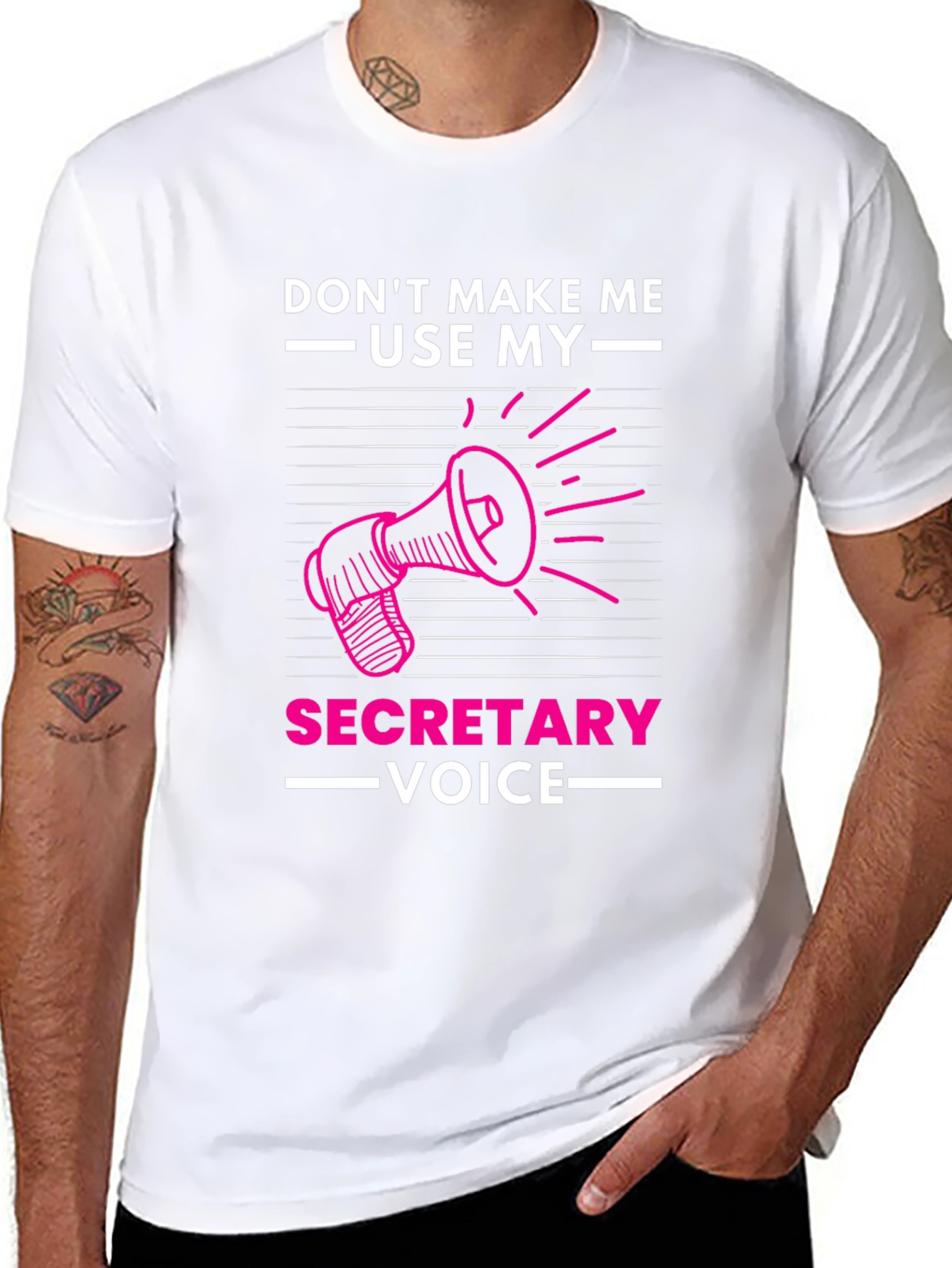 Black Funny Secretary Voice Graphic T-Shirt view 8
