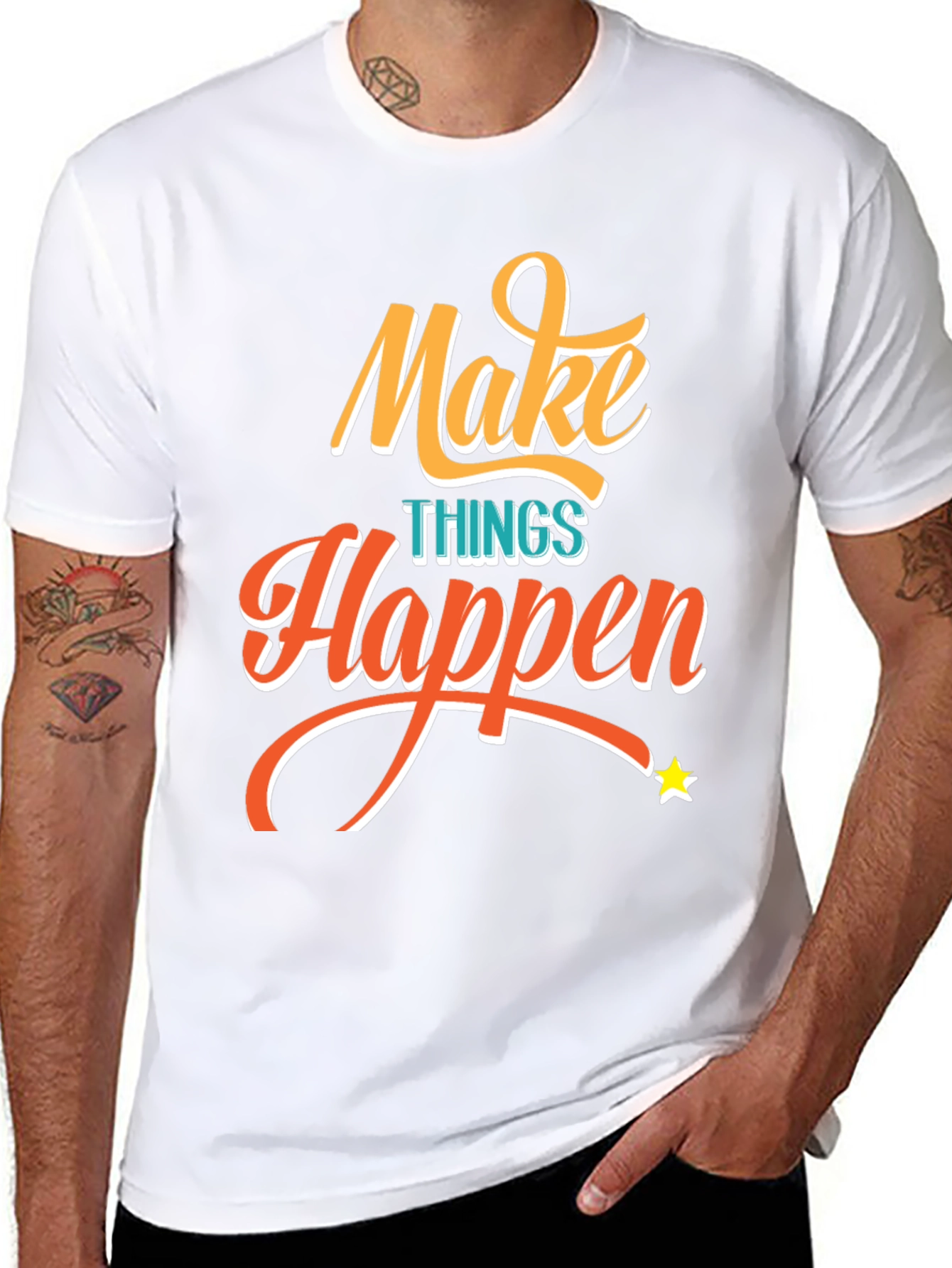 Black Make Things Happen Graphic Tee - Black T-Shirt view 8