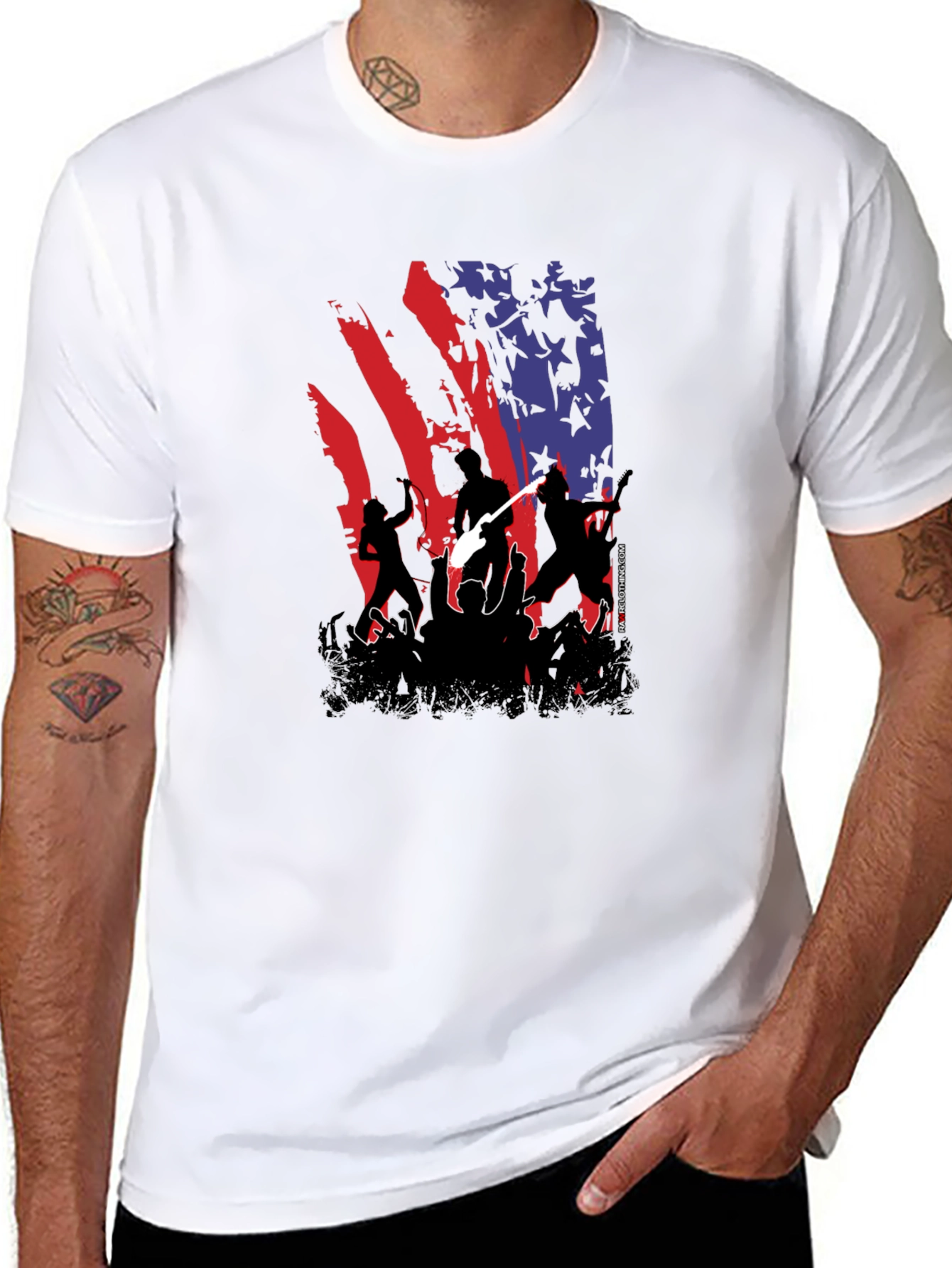Black American Flag Concert Tee - Patriotic Rock view 8