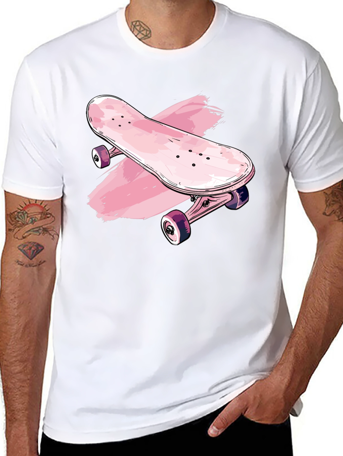 Black Skateboard Graphic Tee - Trendy Black T-Shirt view 8