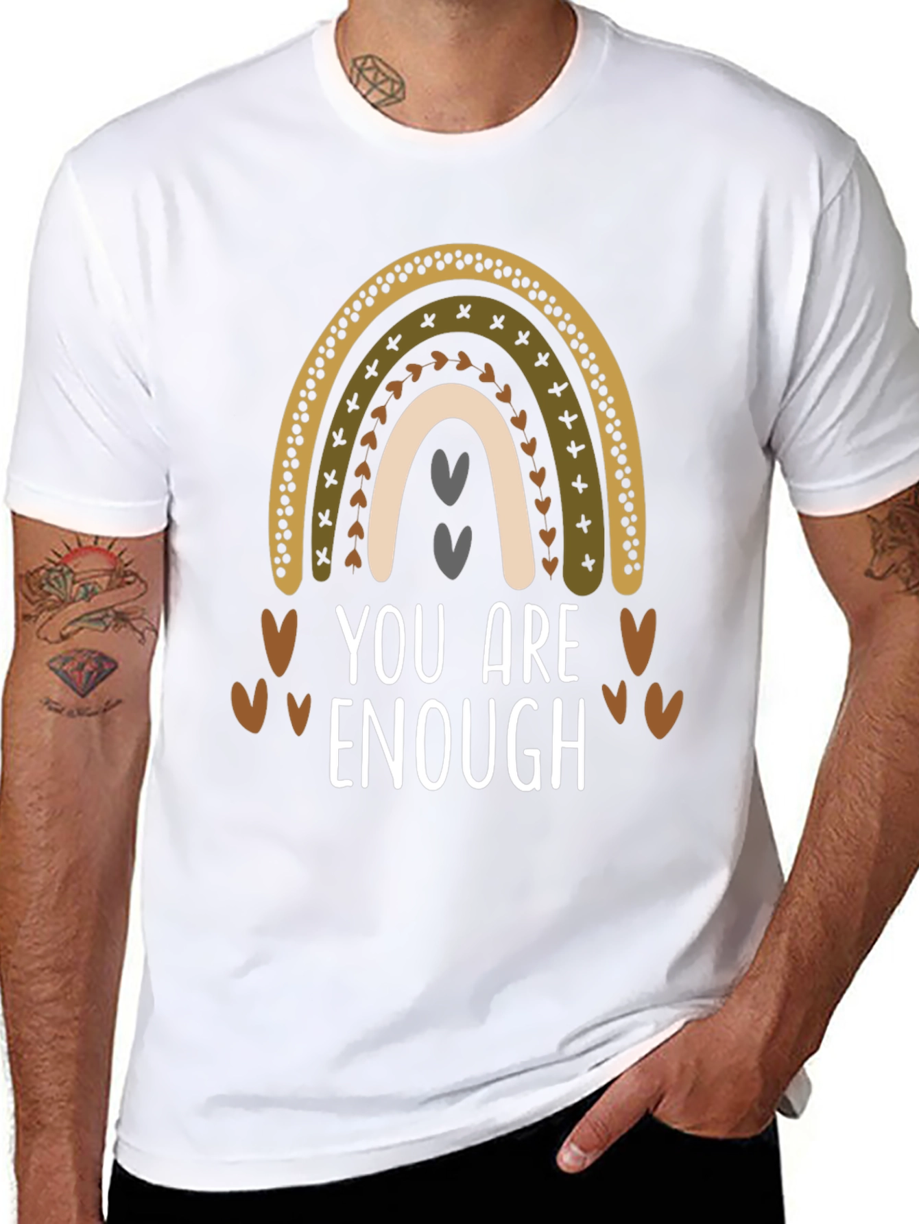 Black You Are Enough Rainbow T-Shirt view 8