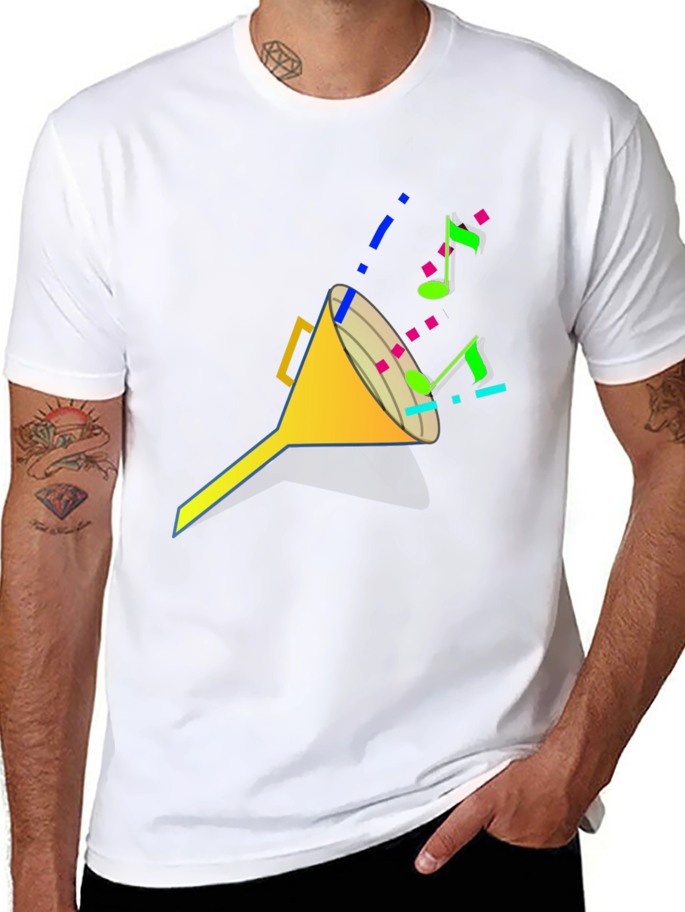 Black Funnel of Music Black T-Shirt - Cool Design view 8