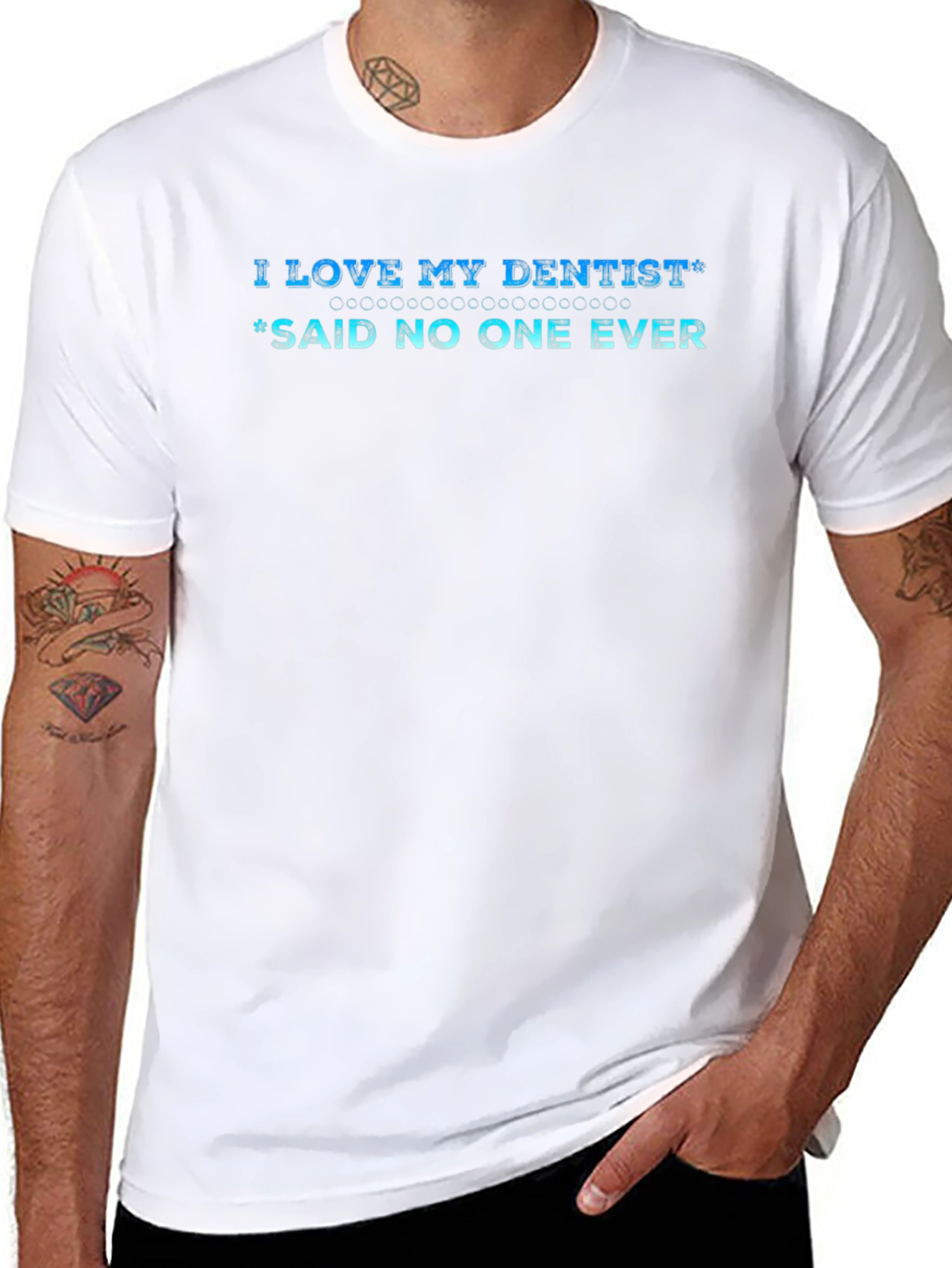 Black I Love My Dentist? Funny T-Shirt - Unisex view 8