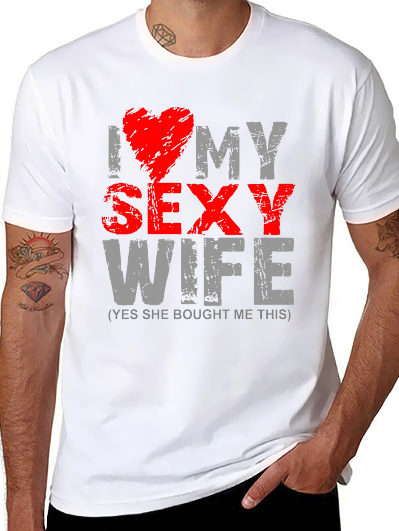 Black I Love My Sexy Wife Graphic T-Shirt view 8